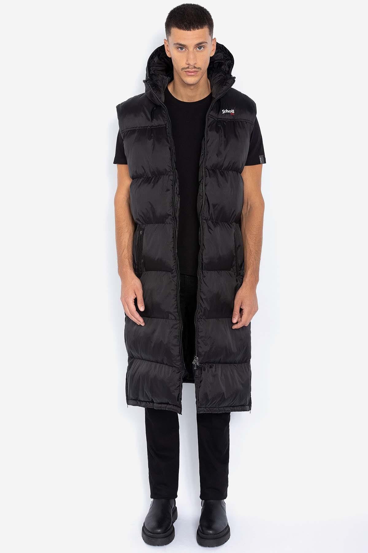 Extra long black down jacket - Image n°4