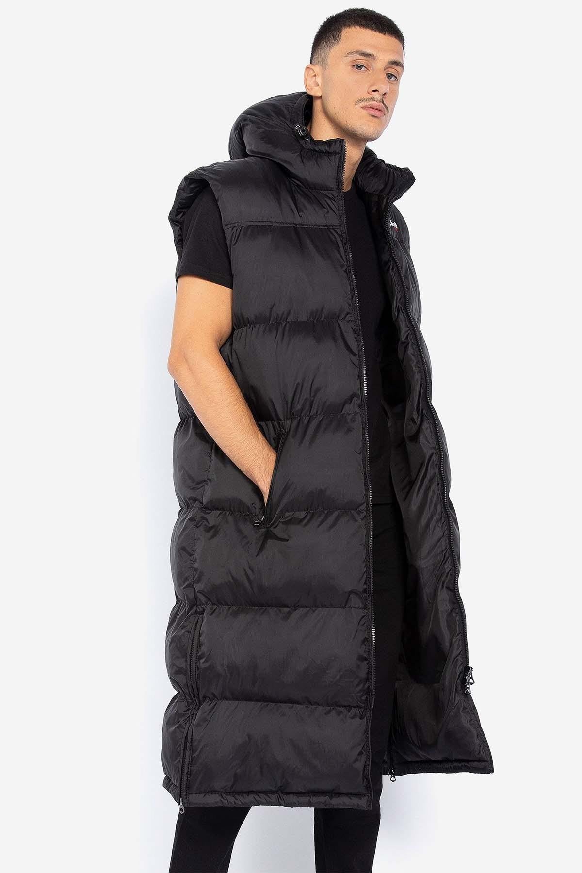 Extra long black down jacket - Image n°2