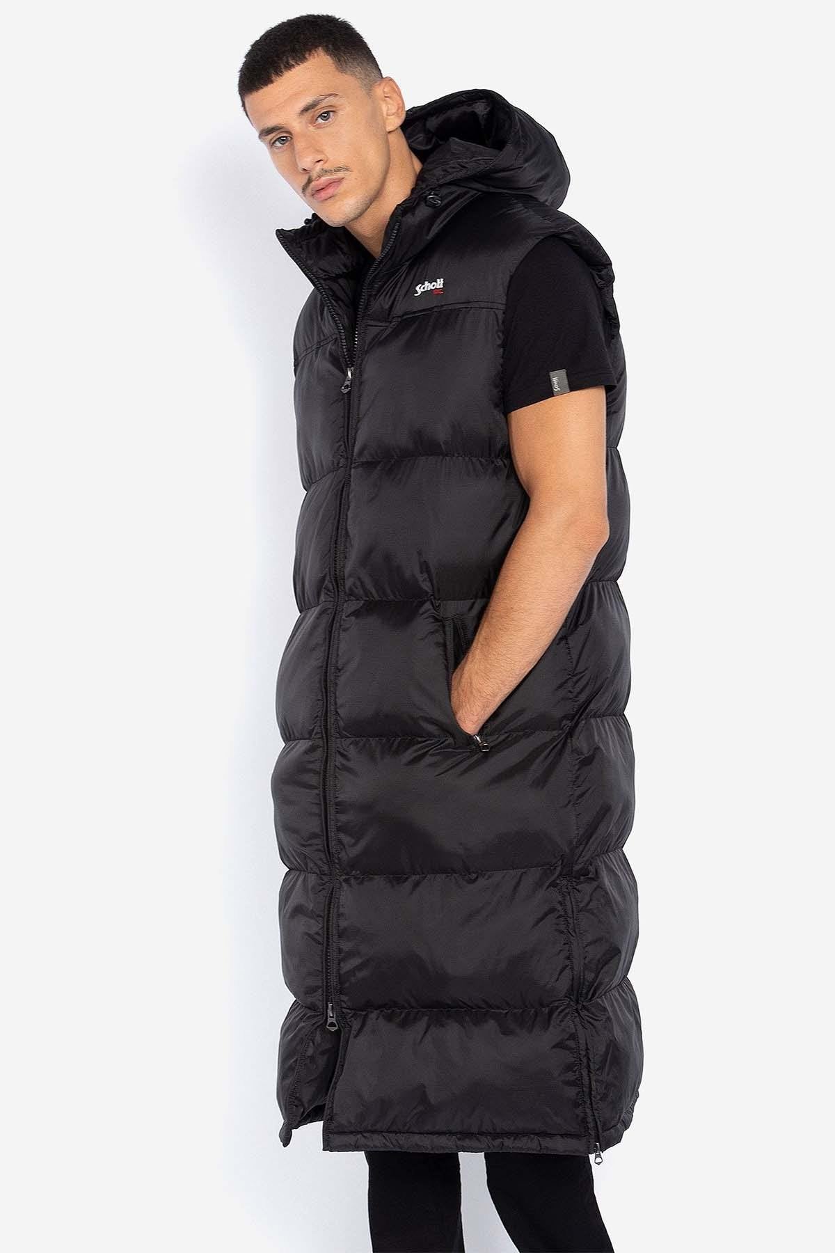 Extra long black down jacket - Image n°1