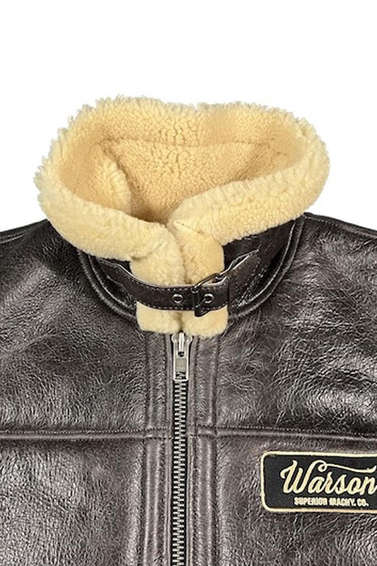 Aviator bomber in full-skin sheepskin leather - Image n°5