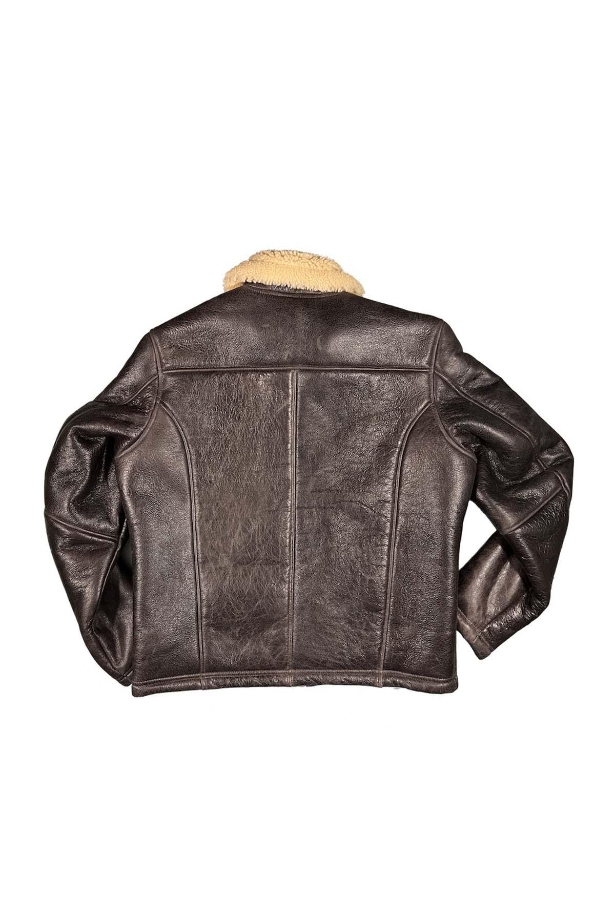 Aviator bomber in full-skin sheepskin leather - Image n°4