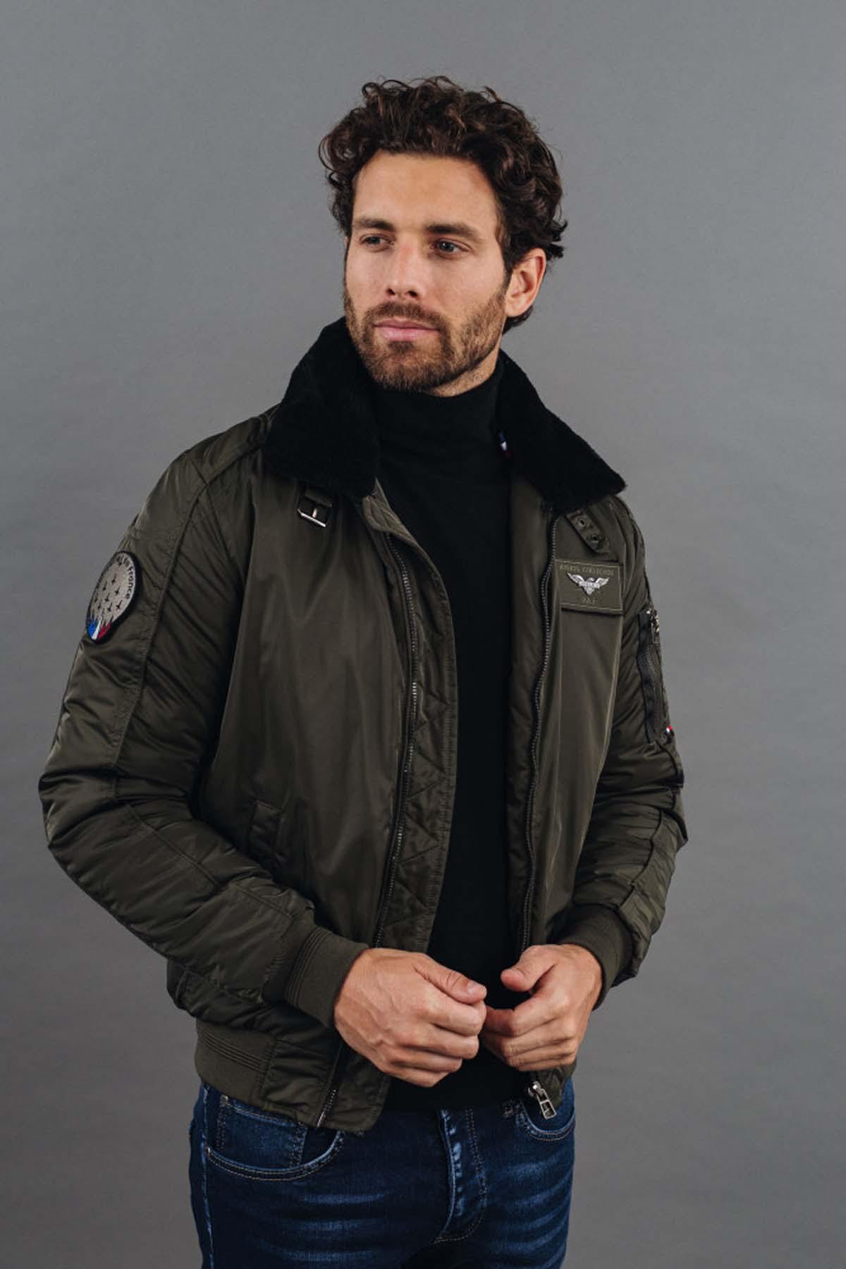 Patrouille de France khaki nylon bomber jacket - Image n°1