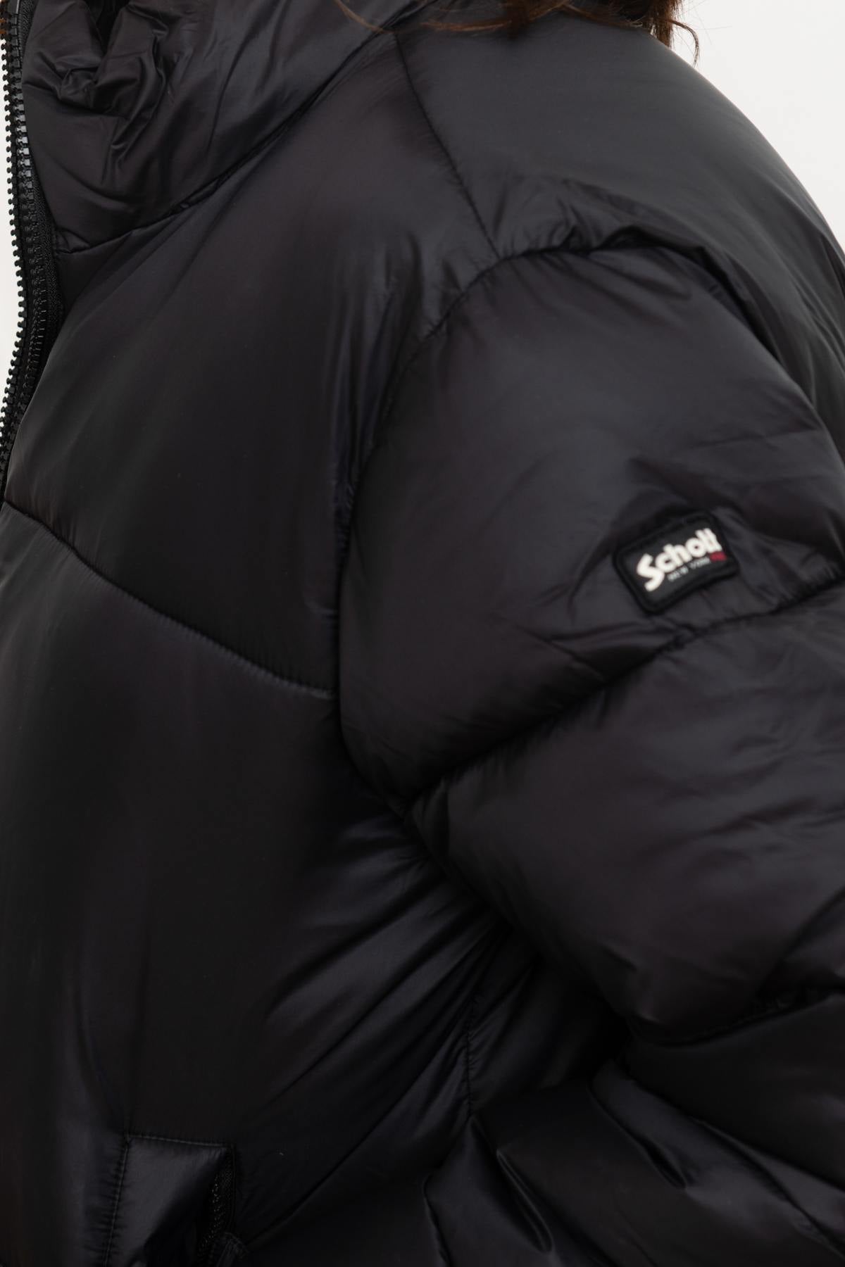 Black oversized down jacket in recycled nylon - Image n°6