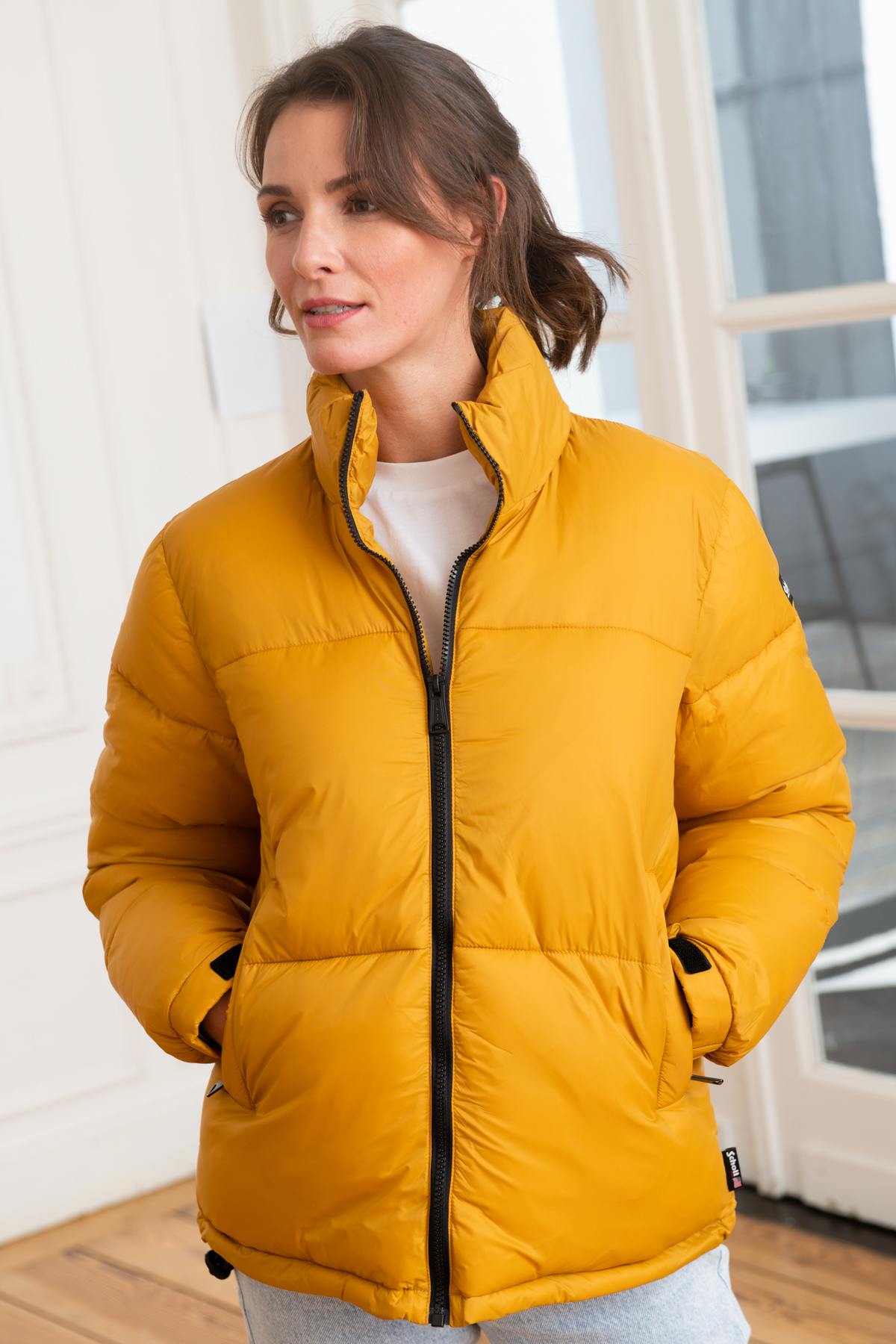 Women's golden yellow down jacket - Image n°4