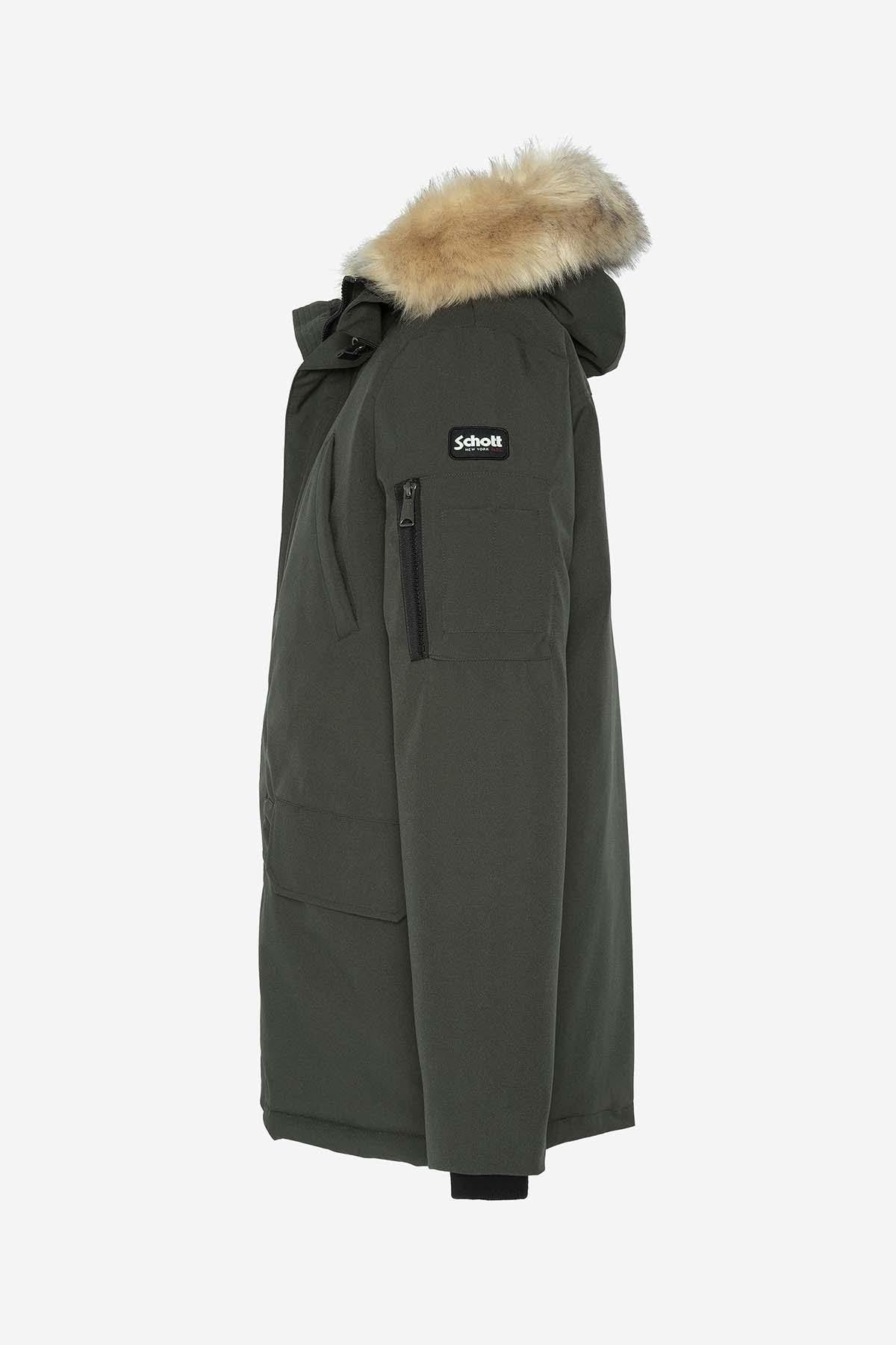 Khaki snorkel parka with removable fur - Image n°3