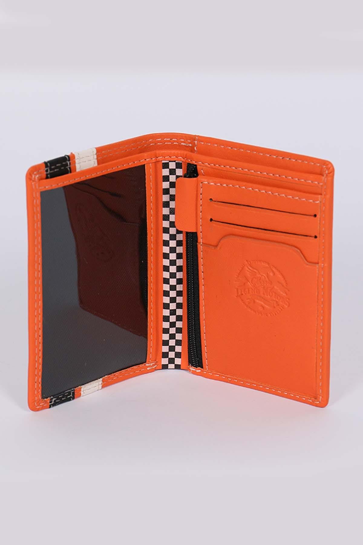 Orange sheepskin wallet - Image n°2