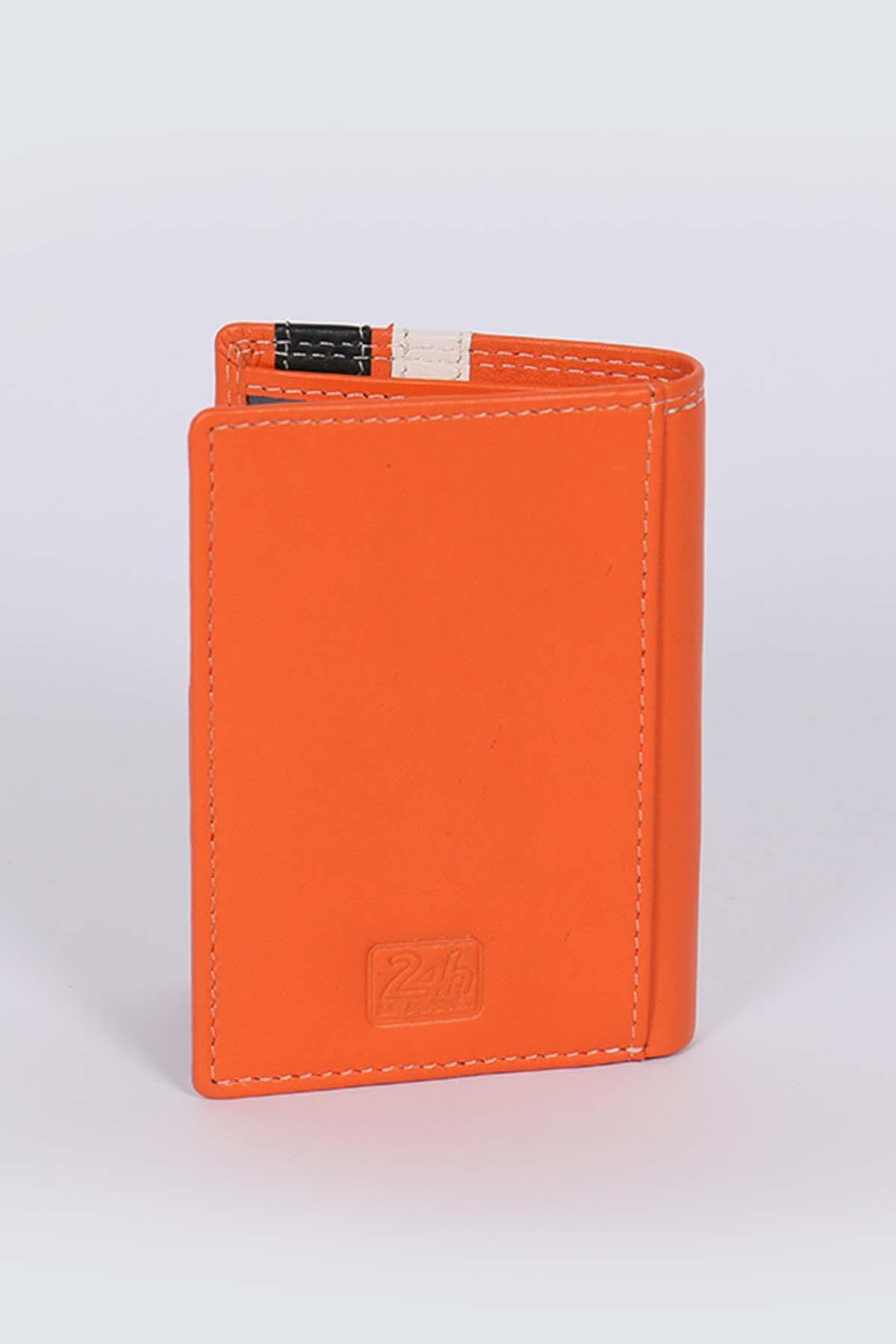 Orange sheepskin wallet - Image n°3