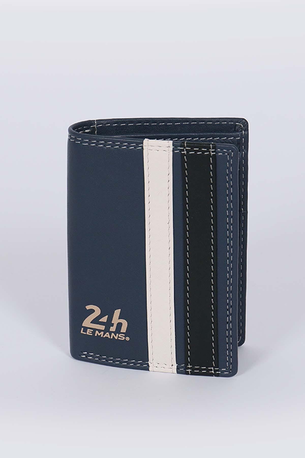 Royal blue sheepskin wallet - Image n°1