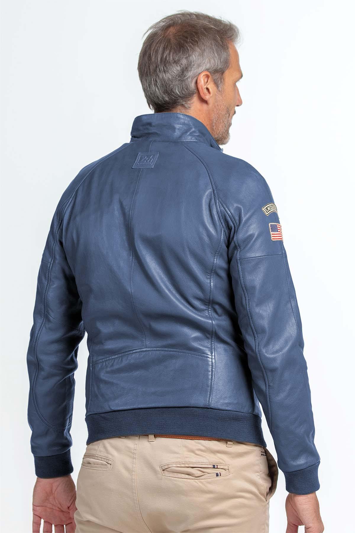 Steve McQueen blue leather jacket - Image n°3