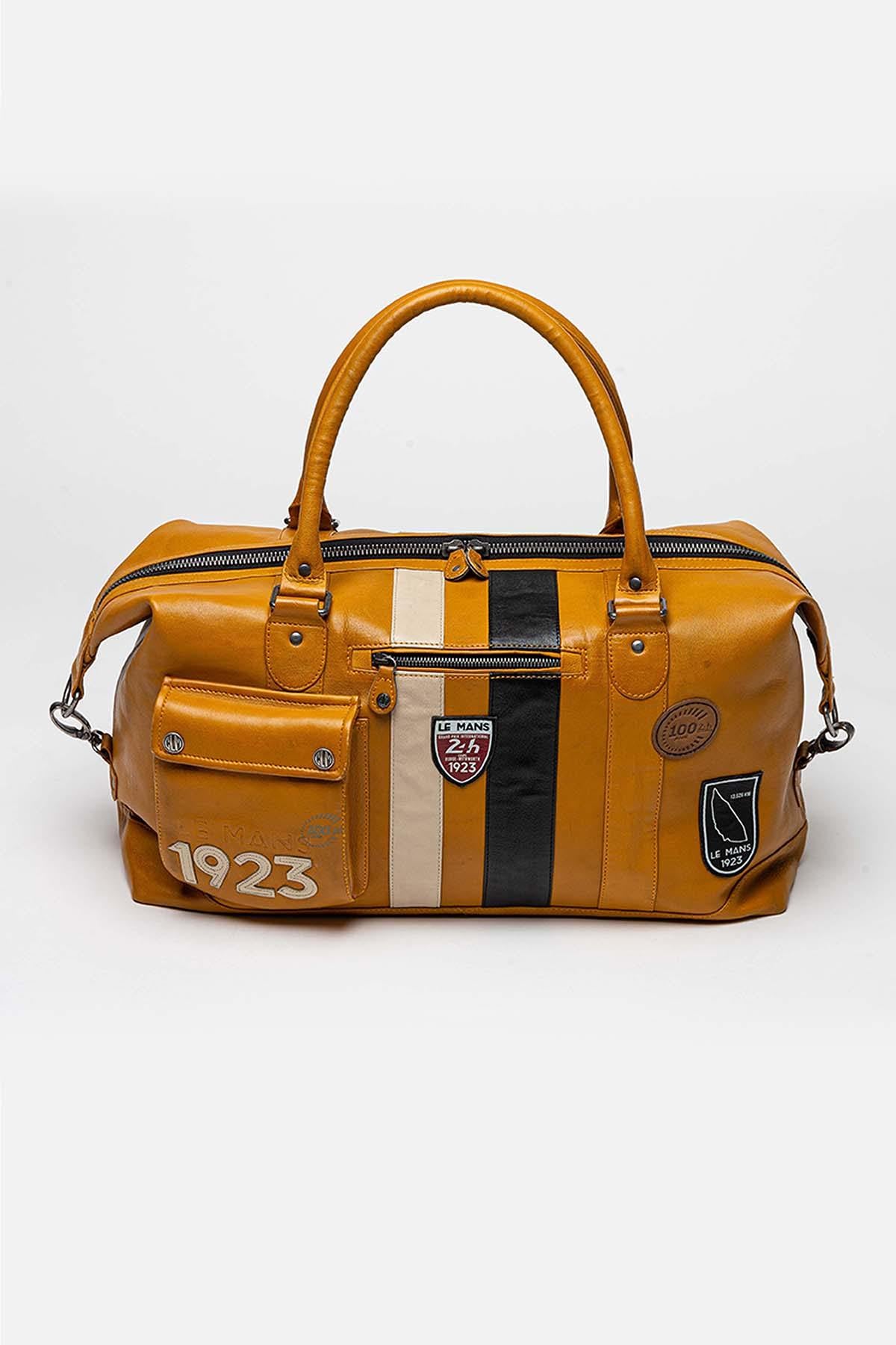 Le Mans 1923 48-hour travel bag in yellow leather - Image n°1