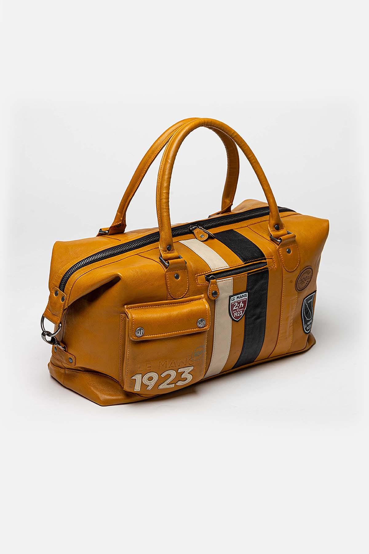 Le Mans 1923 48-hour travel bag in yellow leather - Image n°3