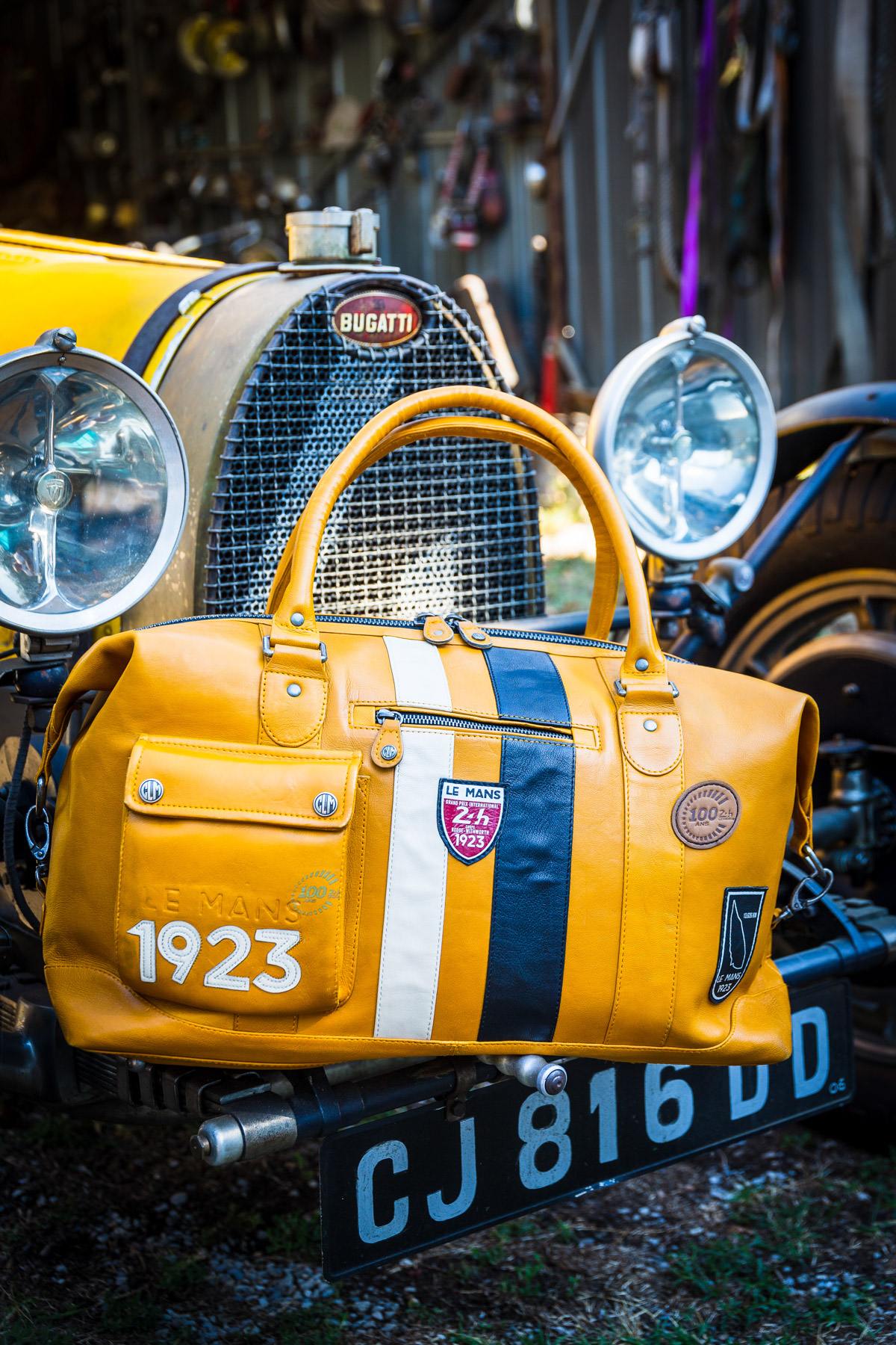 Le Mans 1923 48-hour travel bag in yellow leather - Image n°2