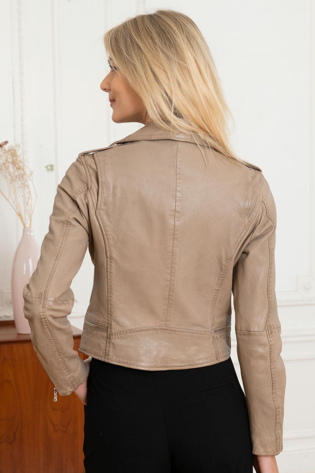 Women's Biker Jacket in Yemen sheep leather - Image n°5