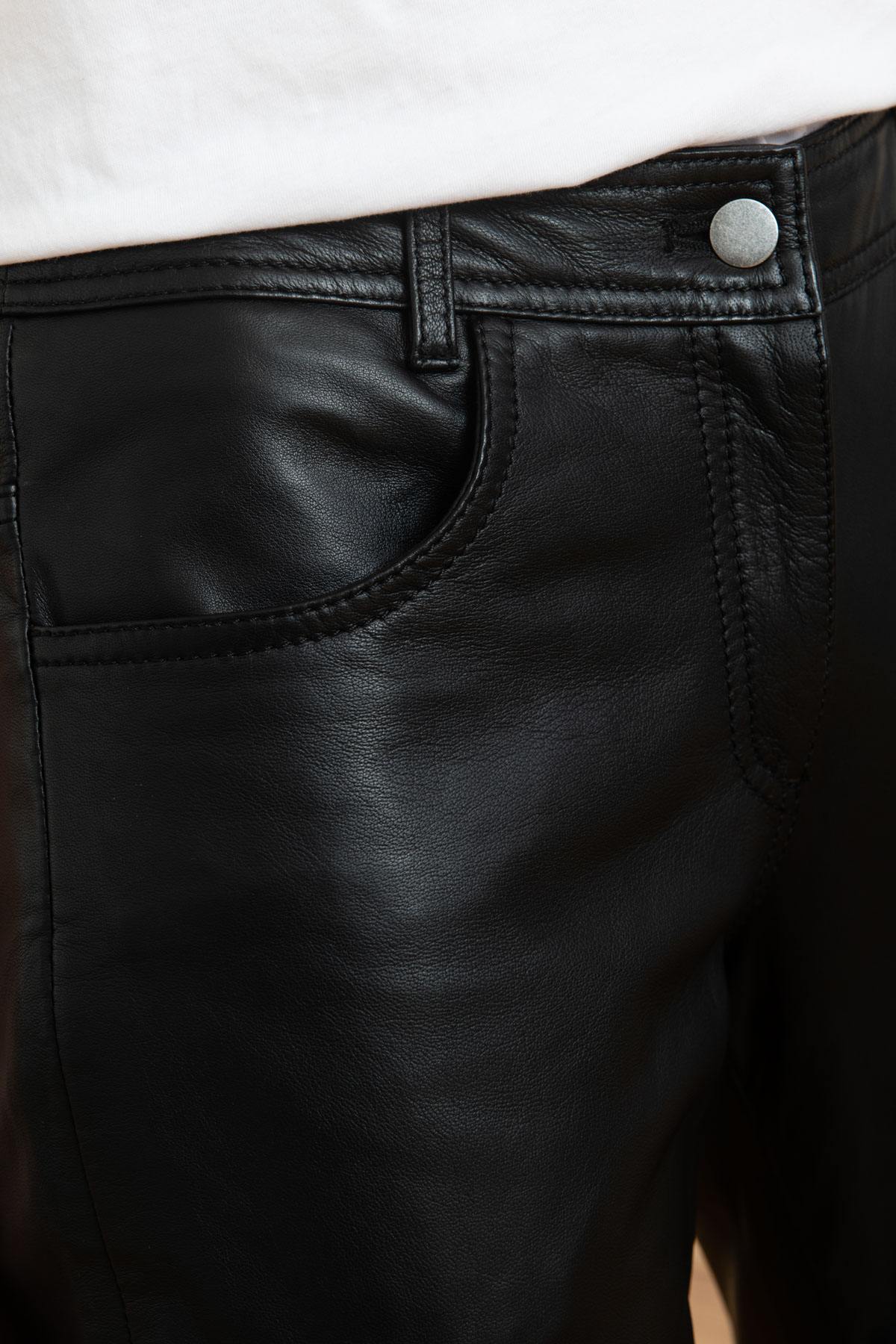 Five-pocket leather pants - Image n°8