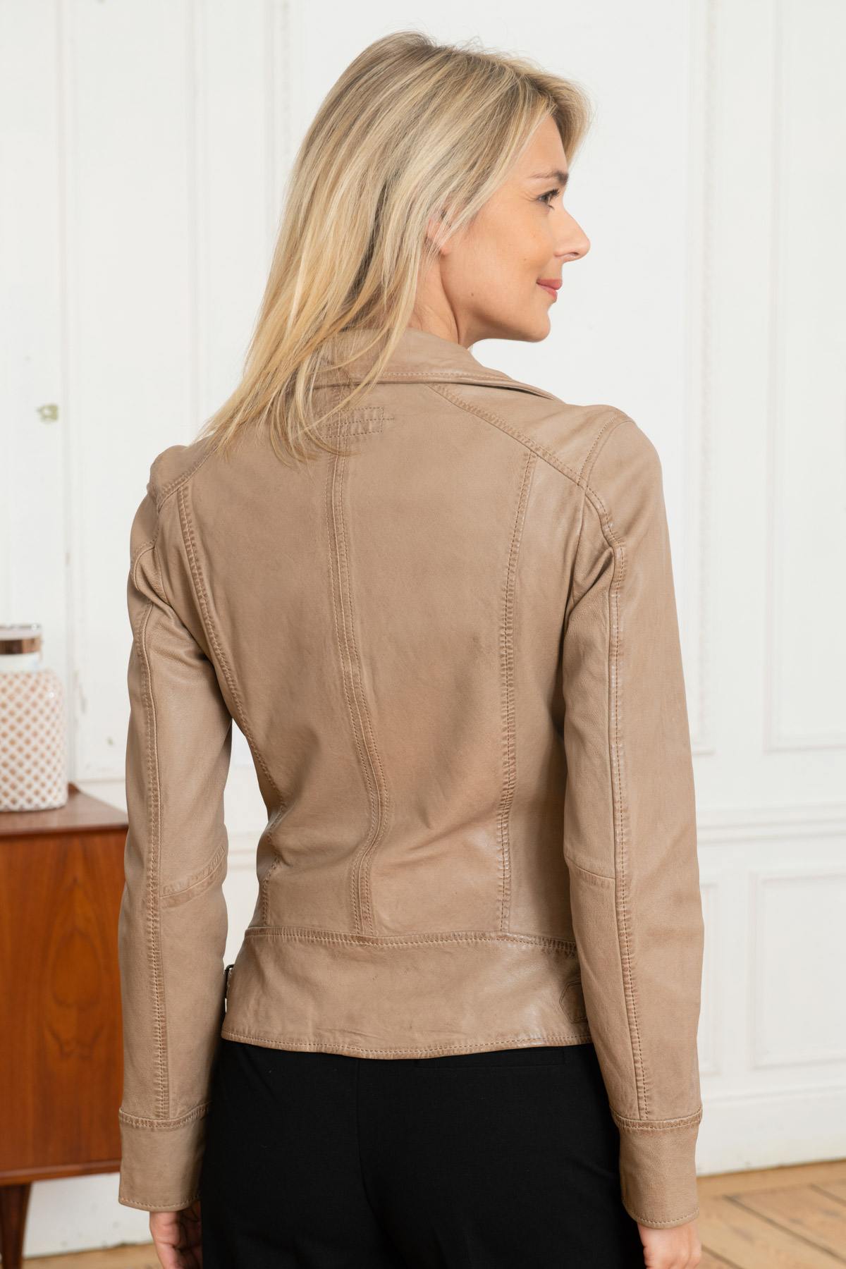 Women's Biker Jacket in Yemen sheep leather - Image n°5