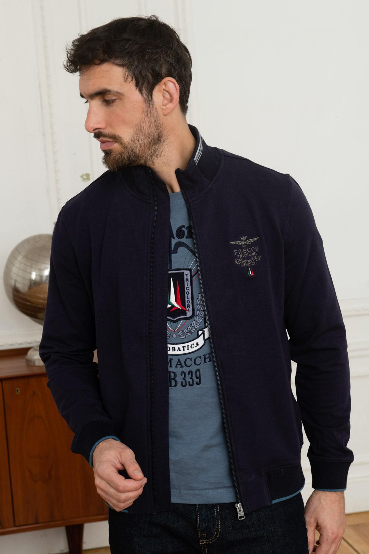 Aeronautica embroidered navy blue jacket - Image n°3