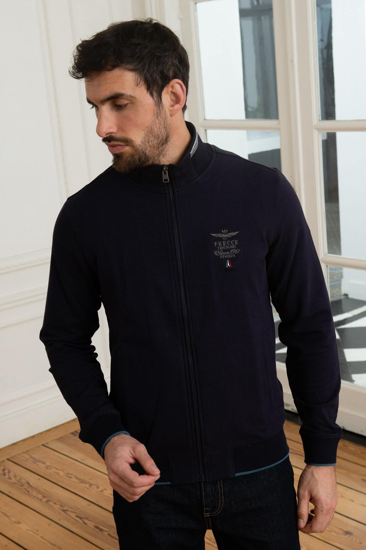 Aeronautica embroidered navy blue jacket - Image n°4