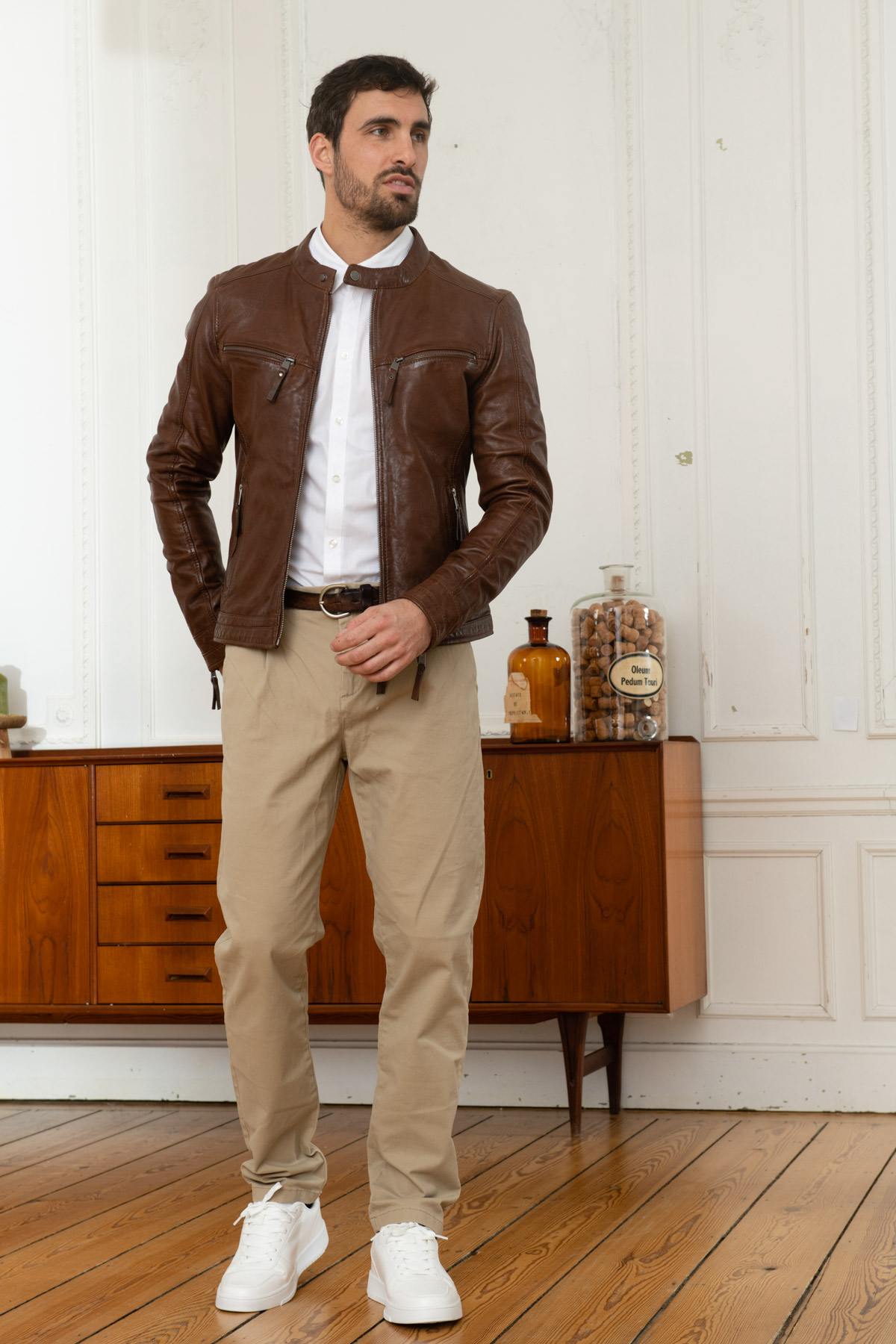 Fine vegetable sheepskin leather jacket - Image n°7