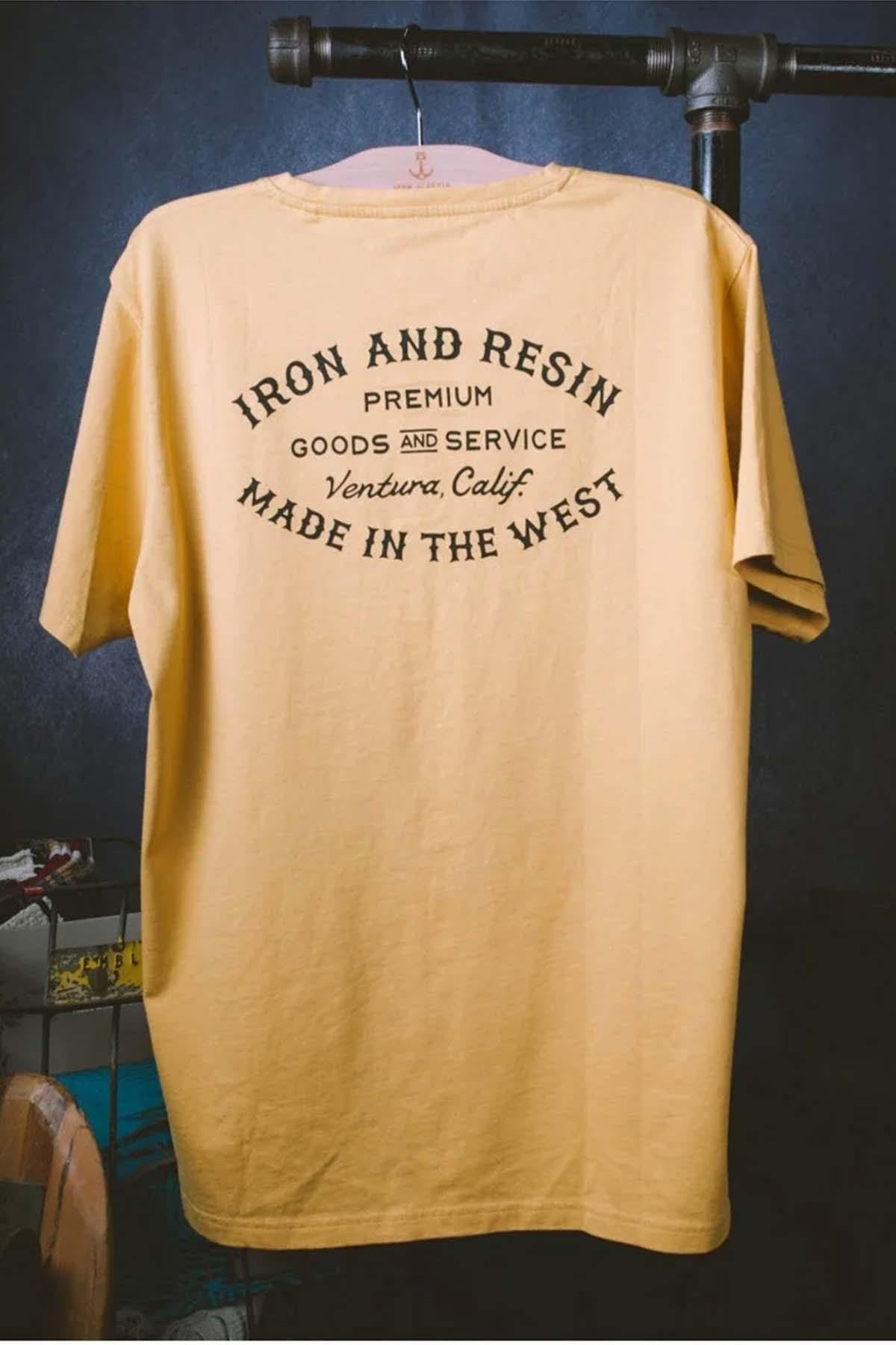 “Made in the West” t-shirt in yellow cotton - Image n°1