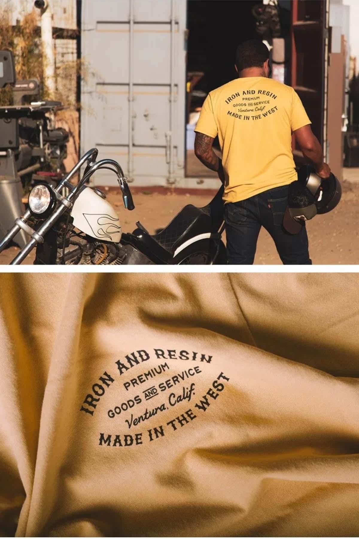 “Made in the West” t-shirt in yellow cotton - Image n°4