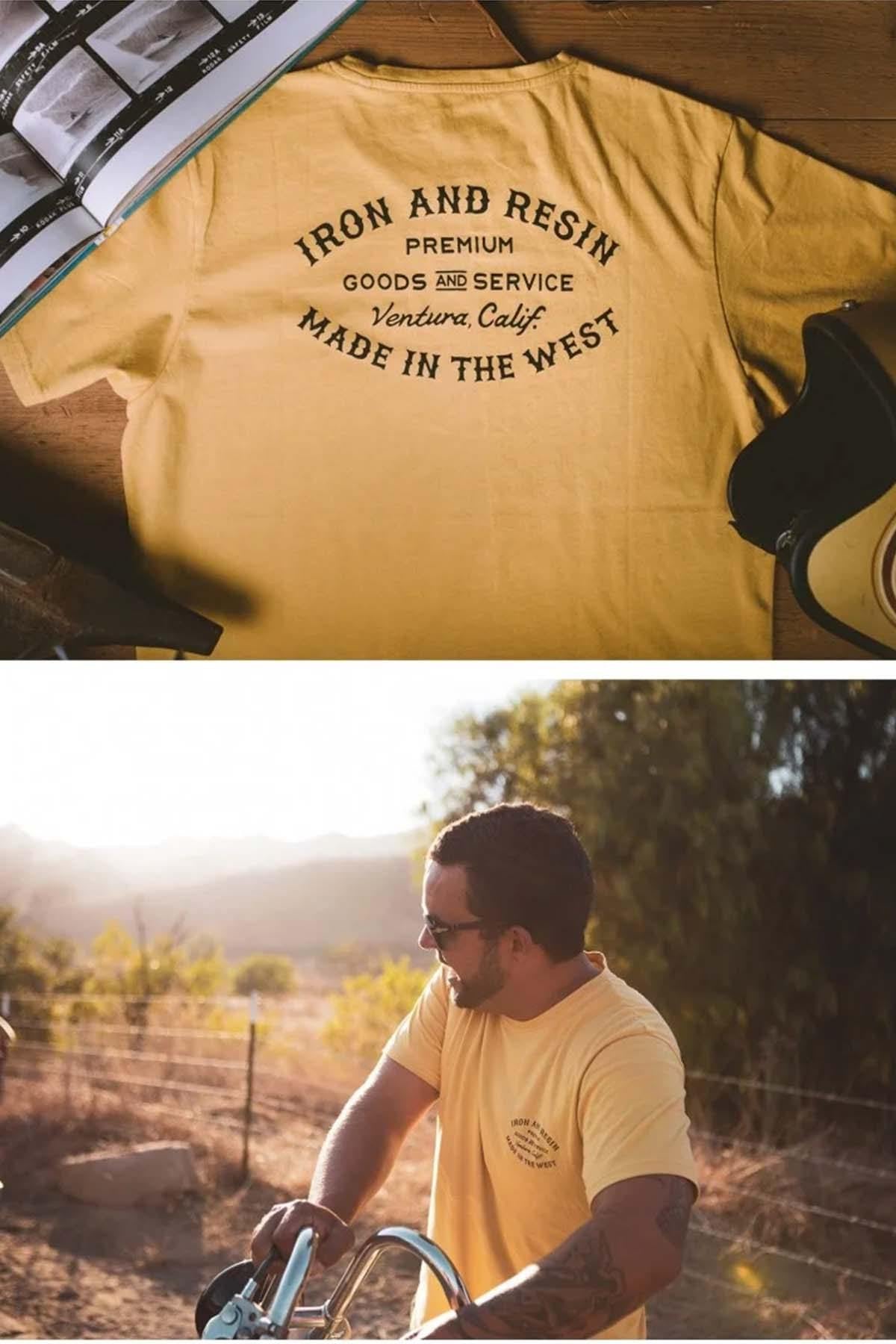 “Made in the West” t-shirt in yellow cotton - Image n°5