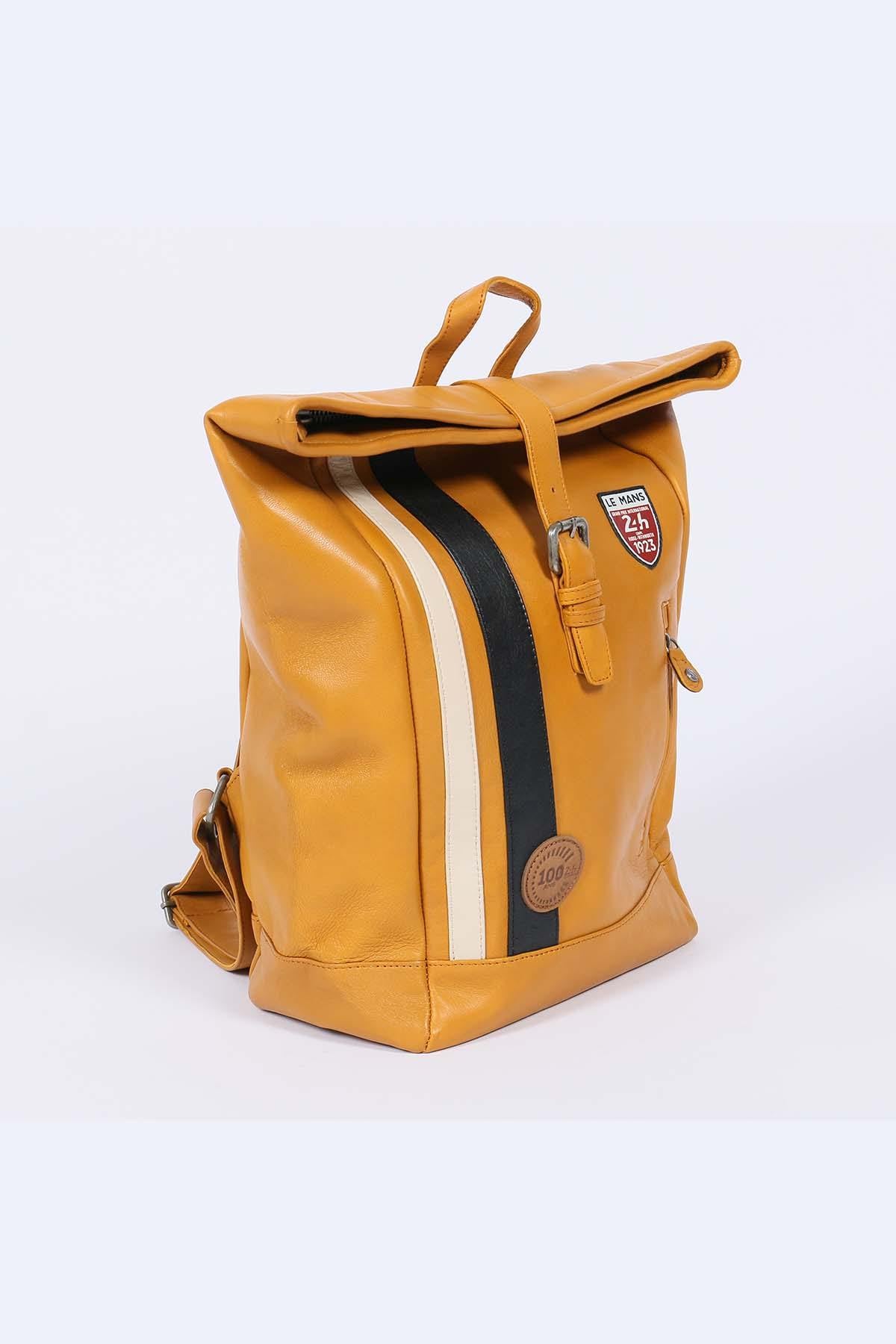 Yellow Le Mans 1923 backpack in sheepskin - Image n°2