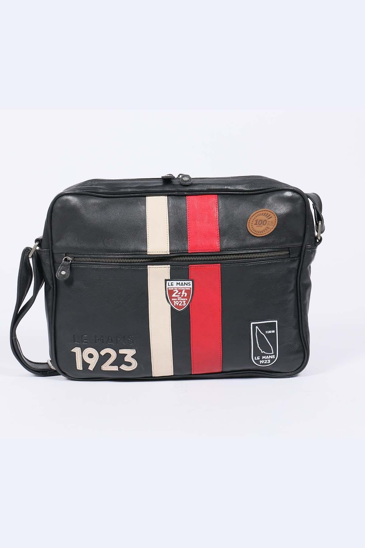 Le Mans 1923 shoulder bag in black leather - Image n°1