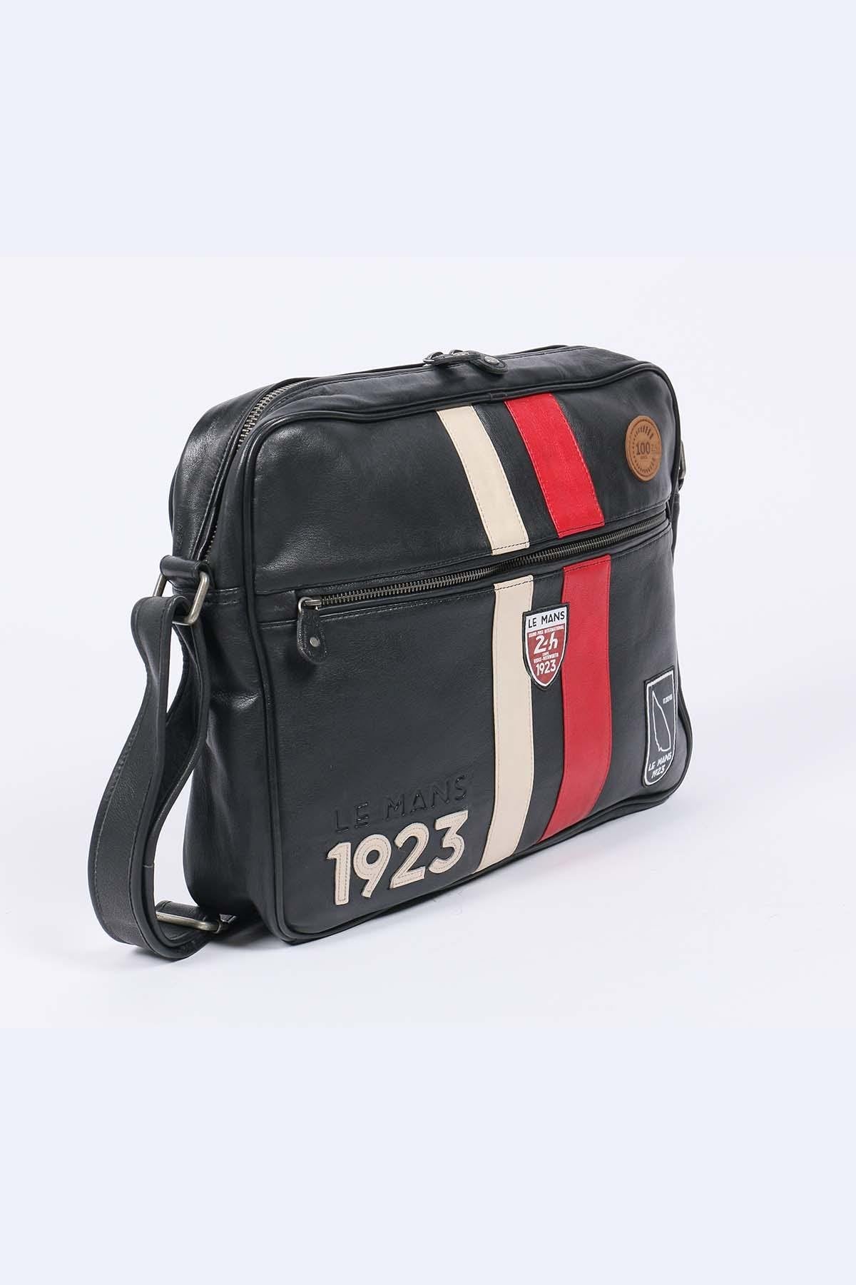 Le Mans 1923 shoulder bag in black leather - Image n°2