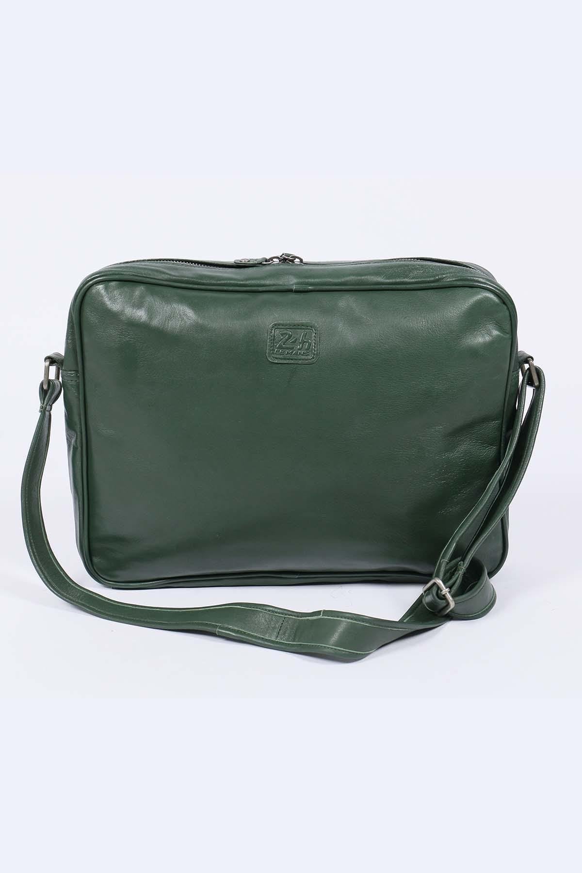 100 Years of Le Mans shoulder bag in green leather - Image n°3