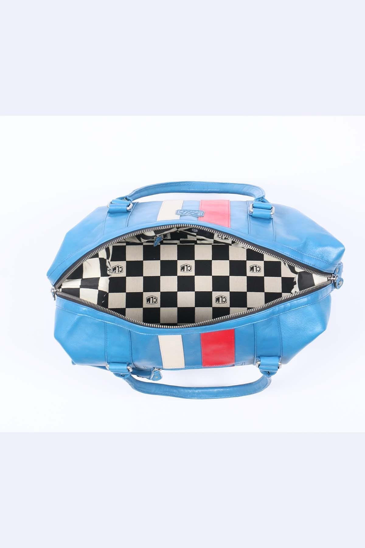 48-hour racing travel bag in blue leather "Le Mans 1923" - Image n°2