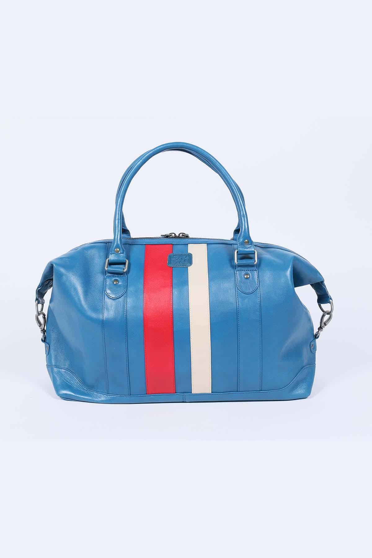 48-hour racing travel bag in blue leather "Le Mans 1923" - Image n°4