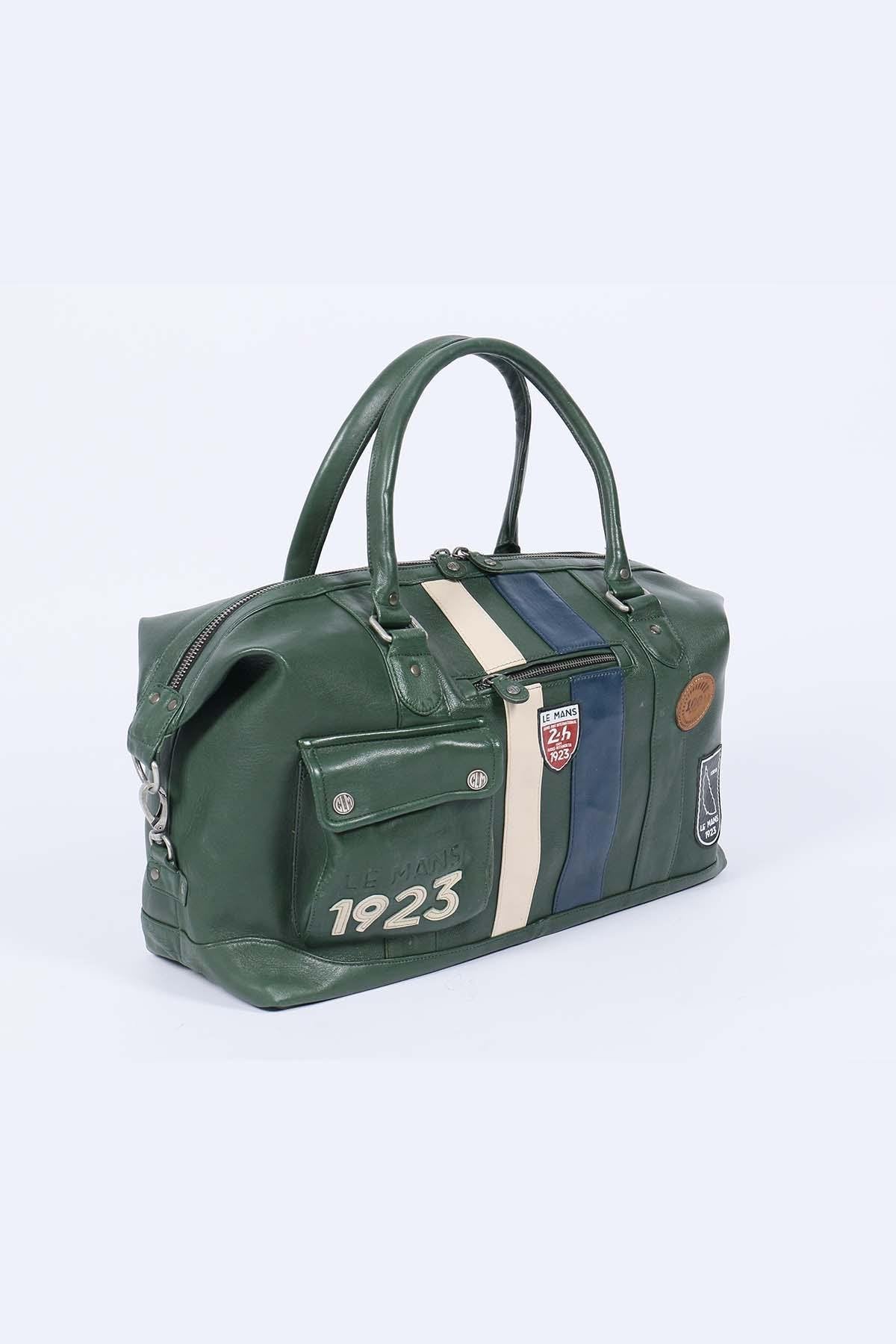 Le Mans 1923 48h travel bag in green leather - Image n°1