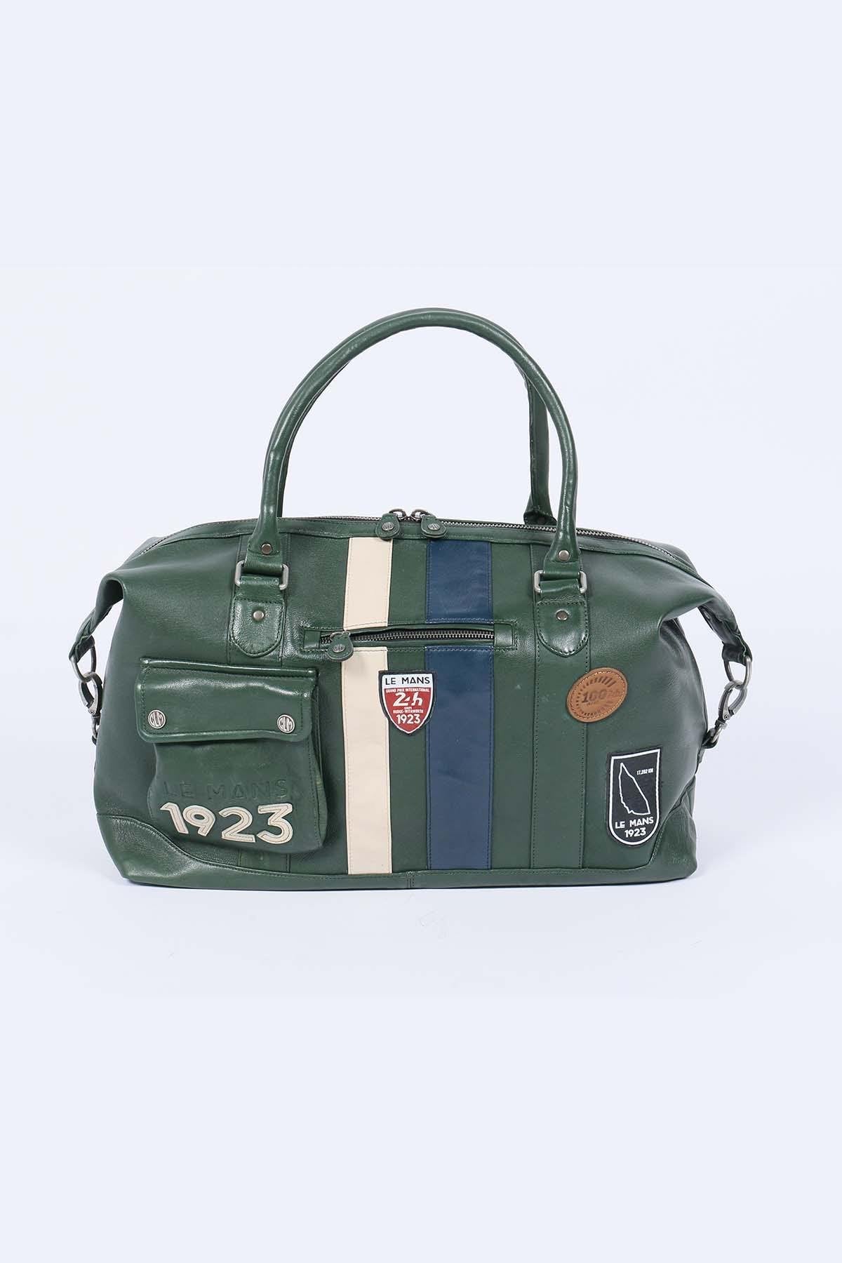 Le Mans 1923 48h travel bag in green leather - Image n°3