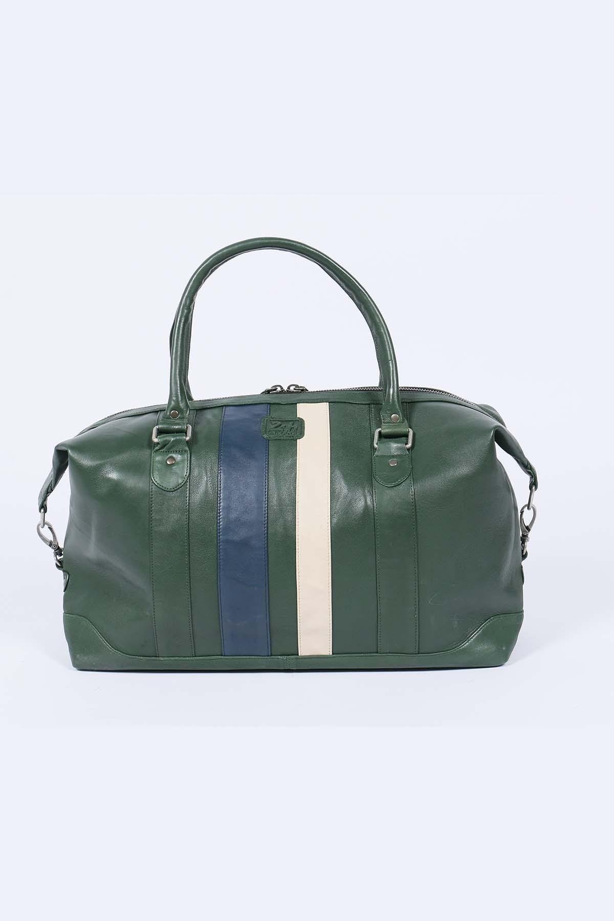 Le Mans 1923 48h travel bag in green leather - Image n°2