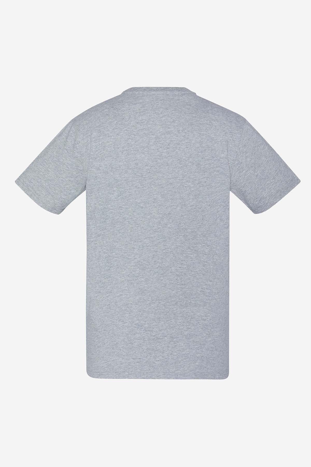 Pack of 2 plain navy blue and heather gray t-shirts - Image n°5