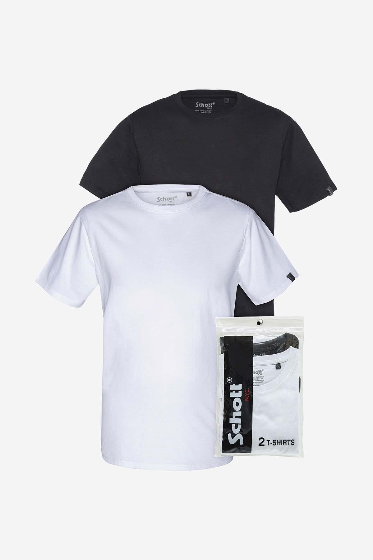 Schott t-shirt in a set of 2 (white + black) - Image n°1