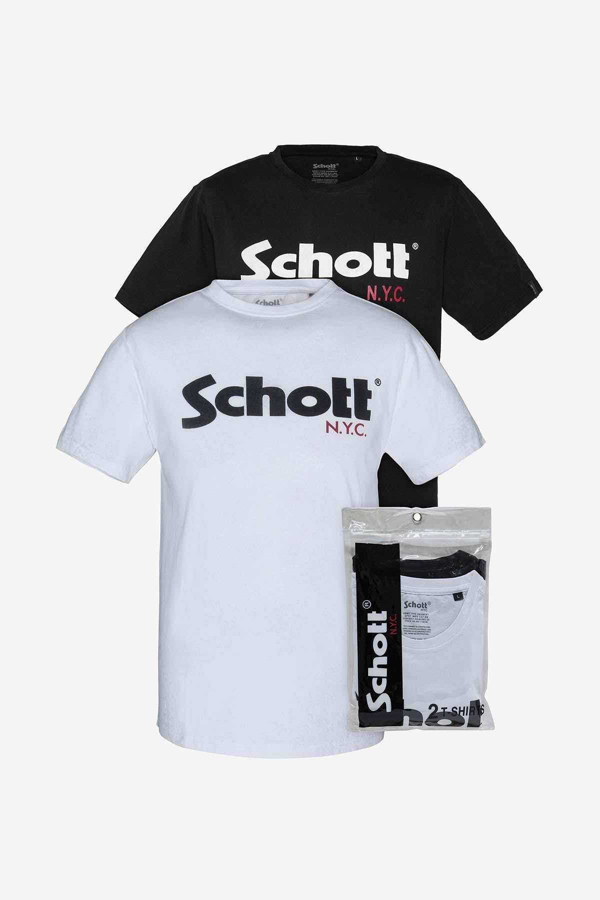 Pack 2 t-shirts with white and black logo - Image n°1