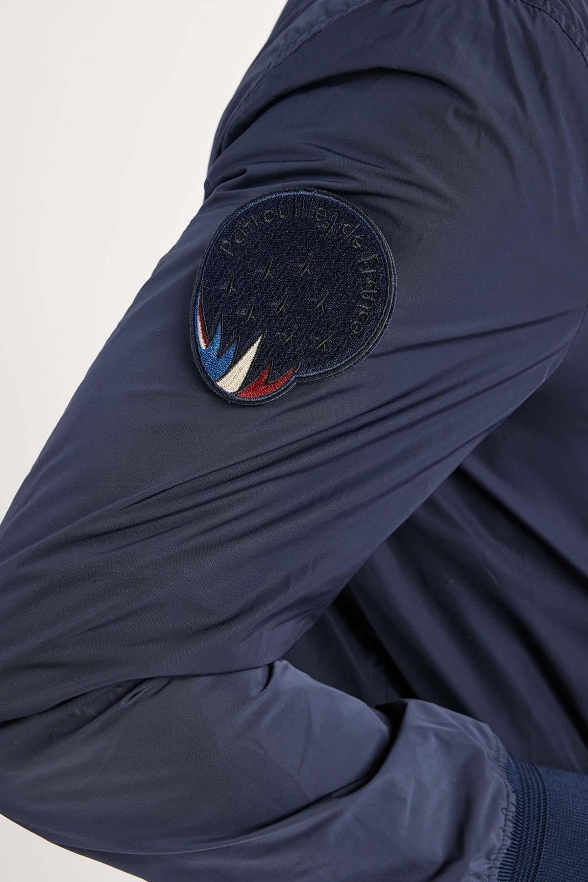 Navy blue Patrouille de France nylon bomber jacket - Image n°6