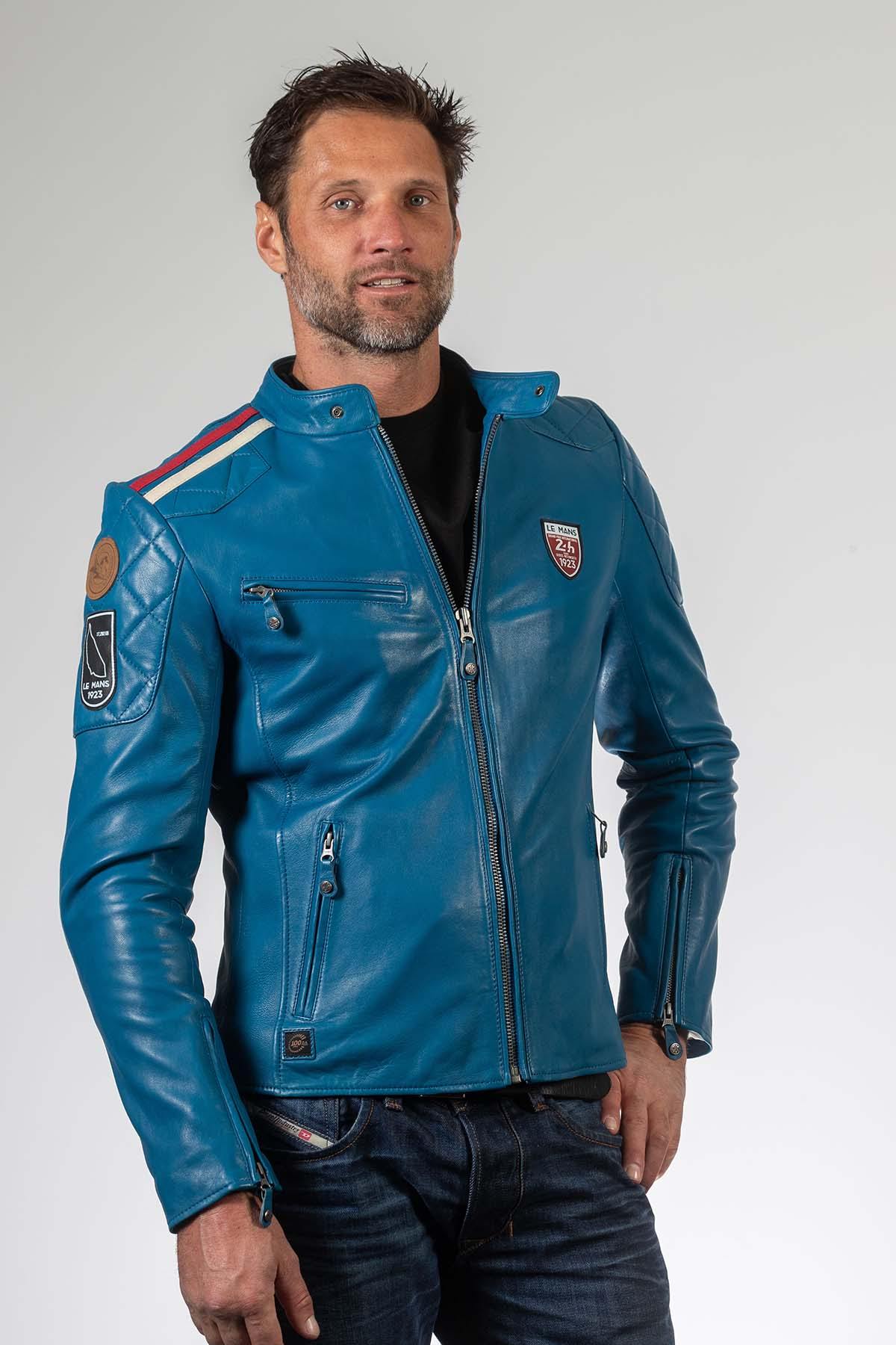 Blue leather jacket 100 years 24h of Le Mans - Image n°4