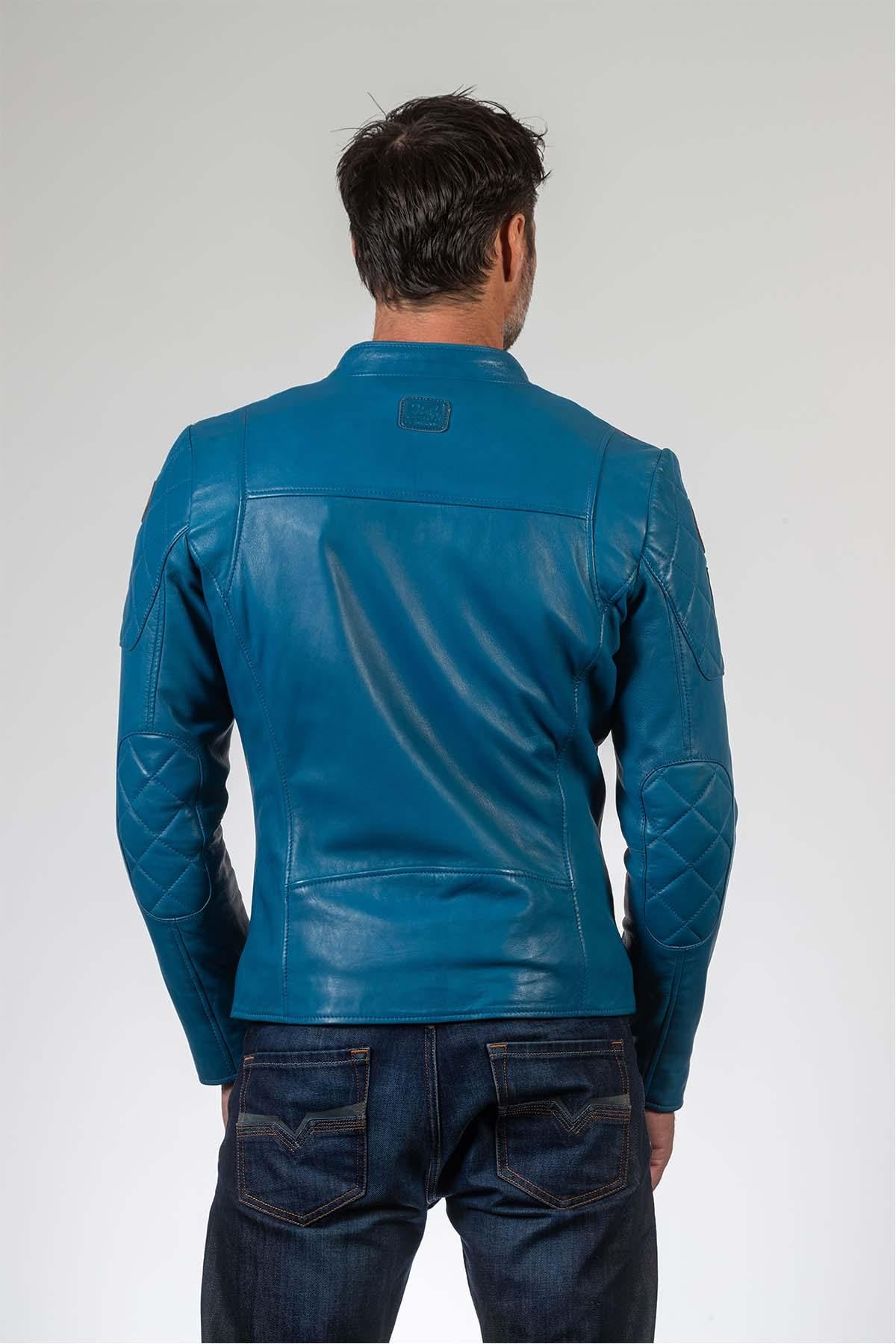 Blue leather jacket 100 years 24h of Le Mans - Image n°3