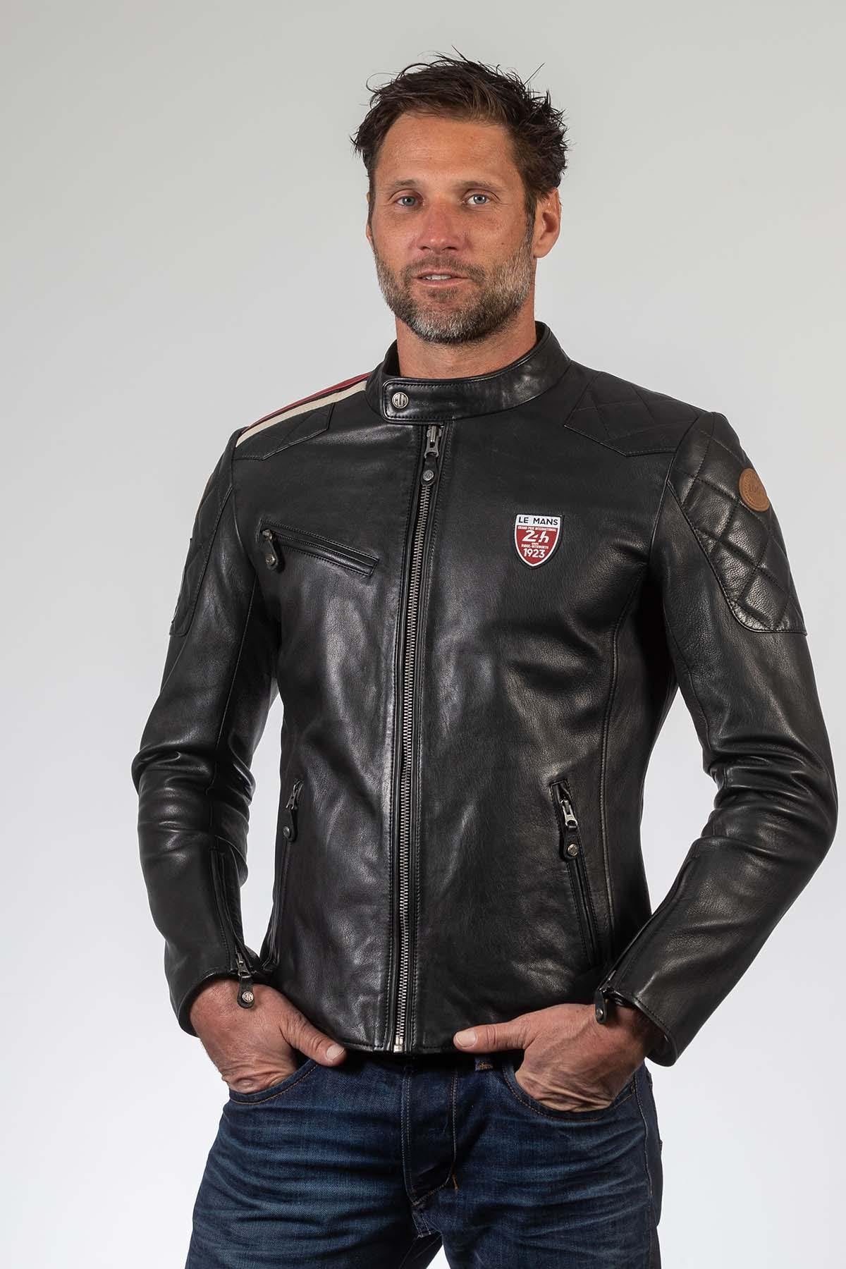 24h du mans 1923 racing jacket in black leather - Image n°6