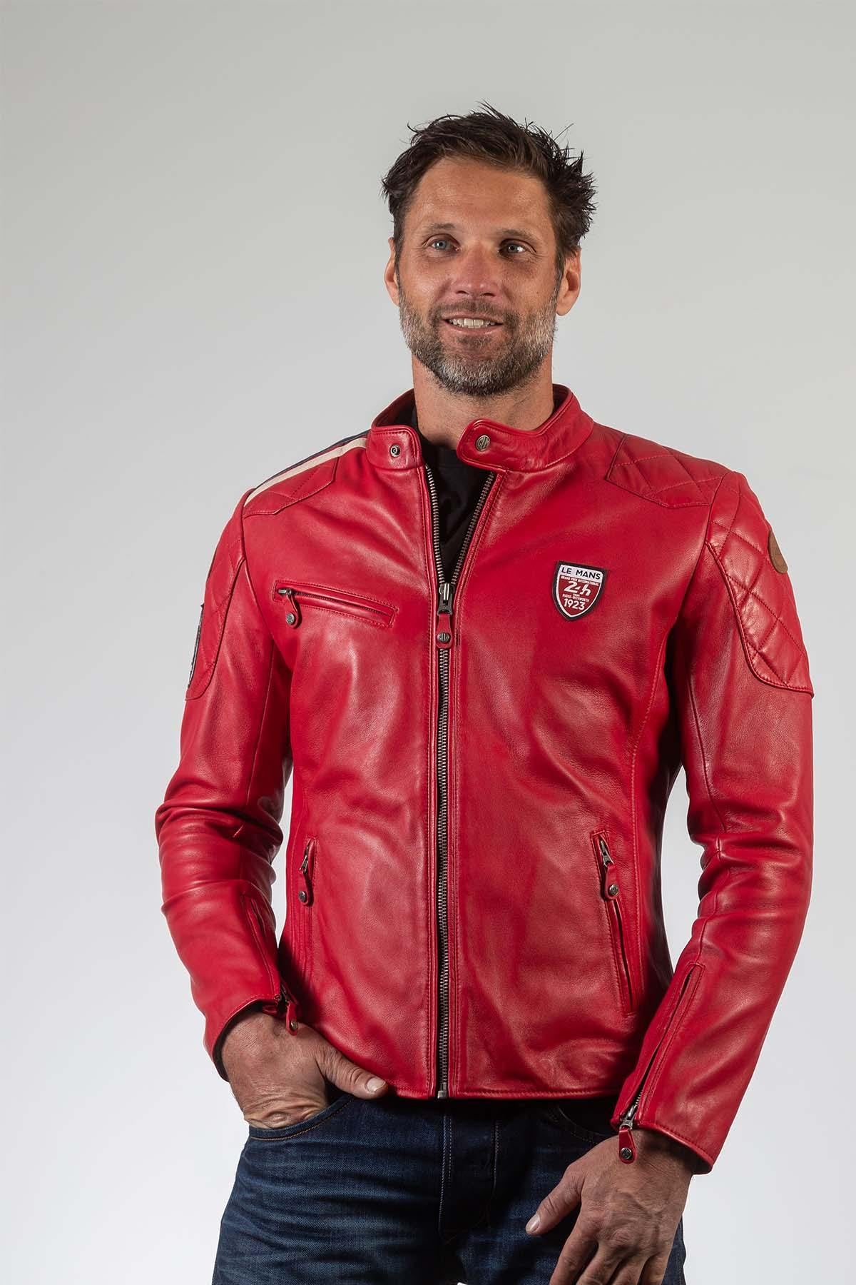 Red leather jacket 100 years of the 24h of Le Mans - Image n°1