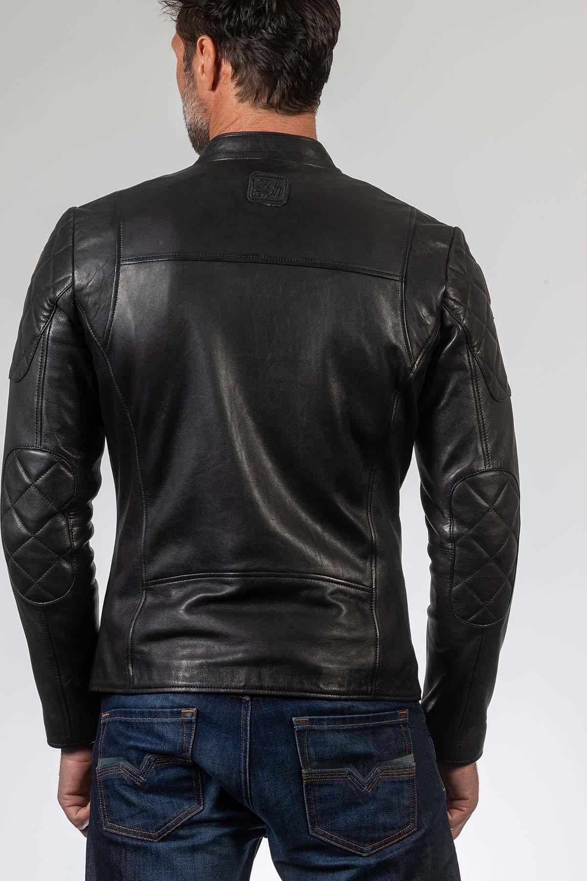 24h du mans 1923 racing jacket in black leather - Image n°4