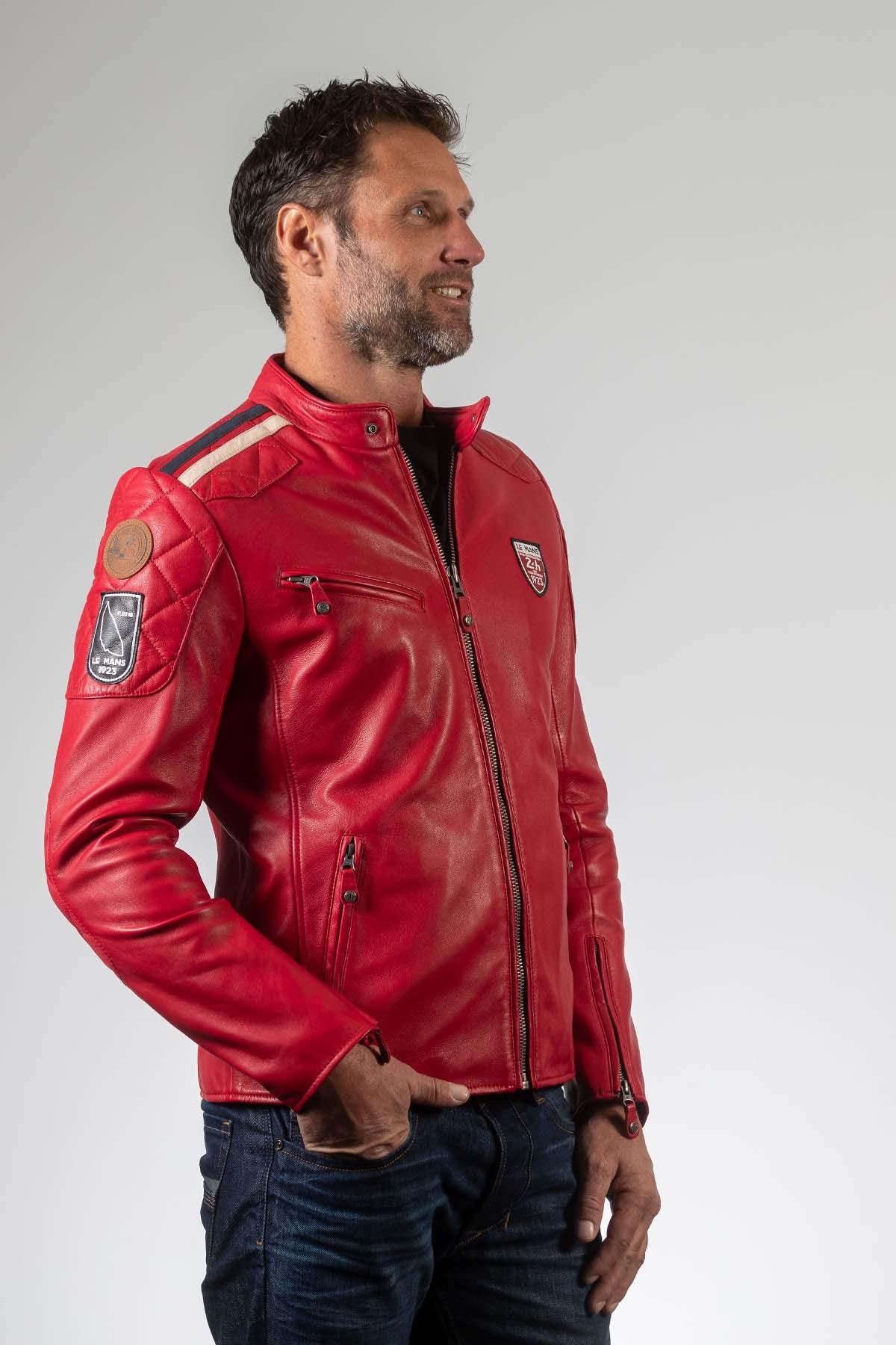 Red leather jacket 100 years of the 24h of Le Mans - Image n°4