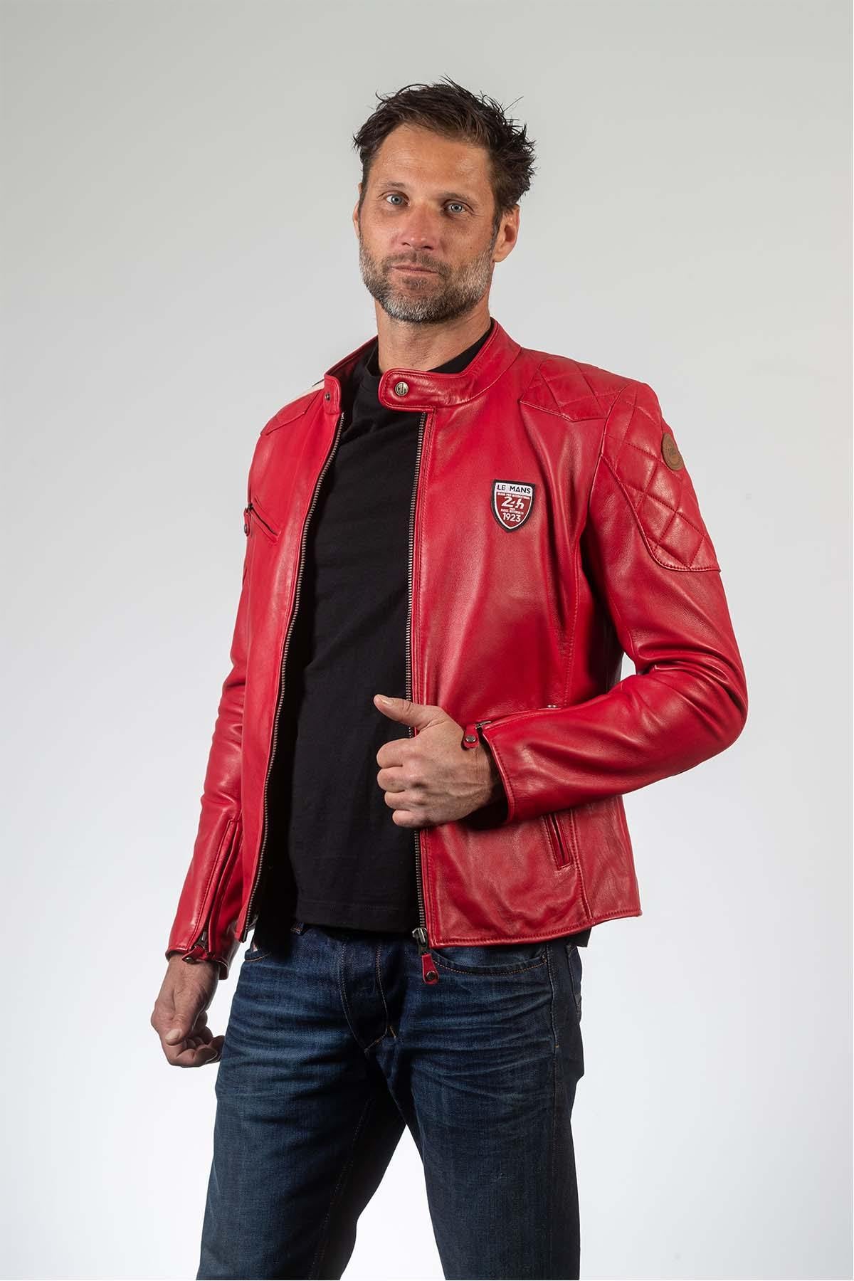 Red leather jacket 100 years of the 24h of Le Mans - Image n°2