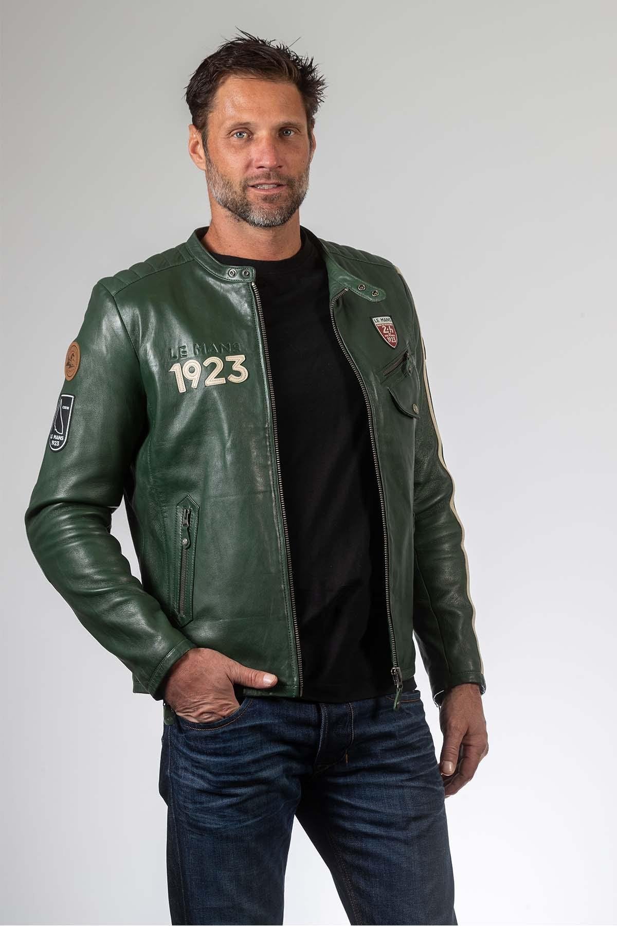 Green genuine leather jacket 24h du mans 1923 - Image n°6