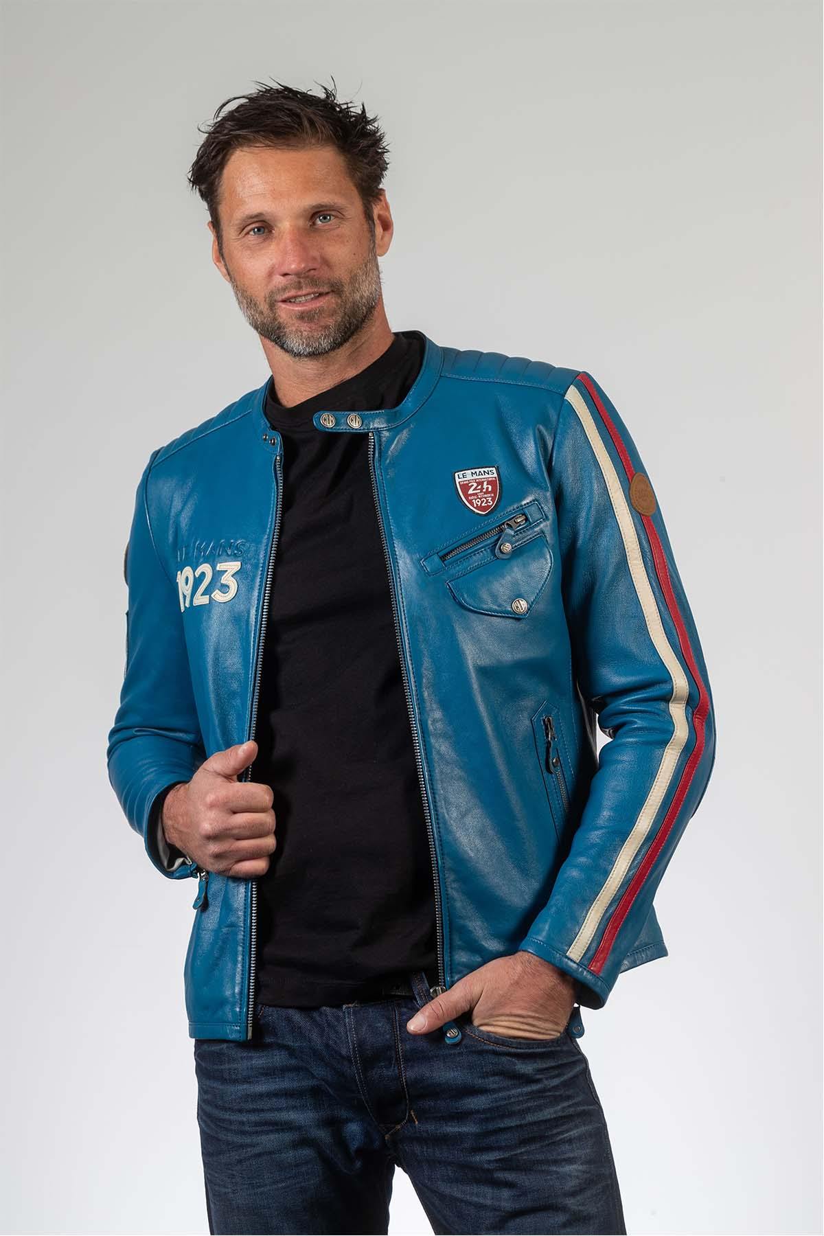 Le Mans 1923 jacket in blue leather - Image n°1