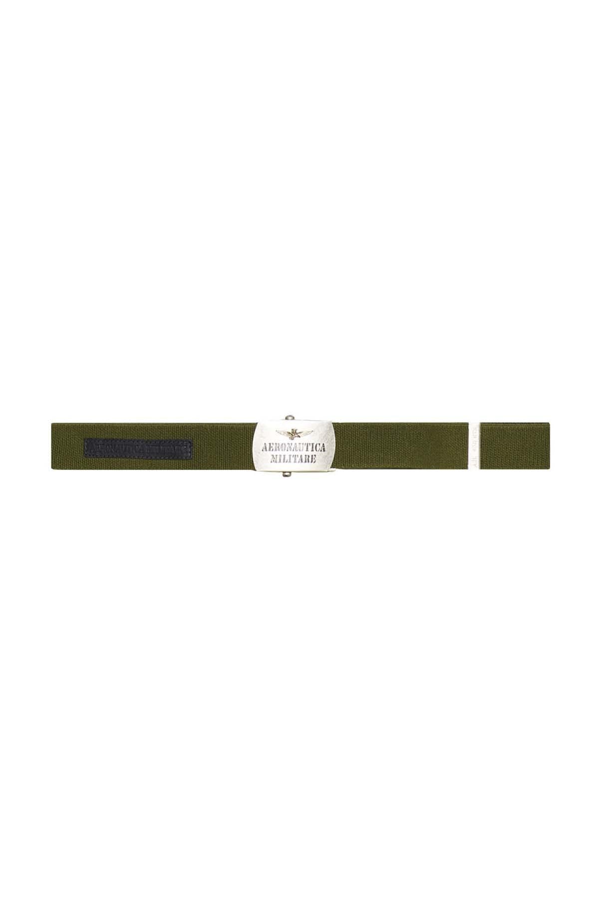 Khaki military style cotton belt - Image n°2