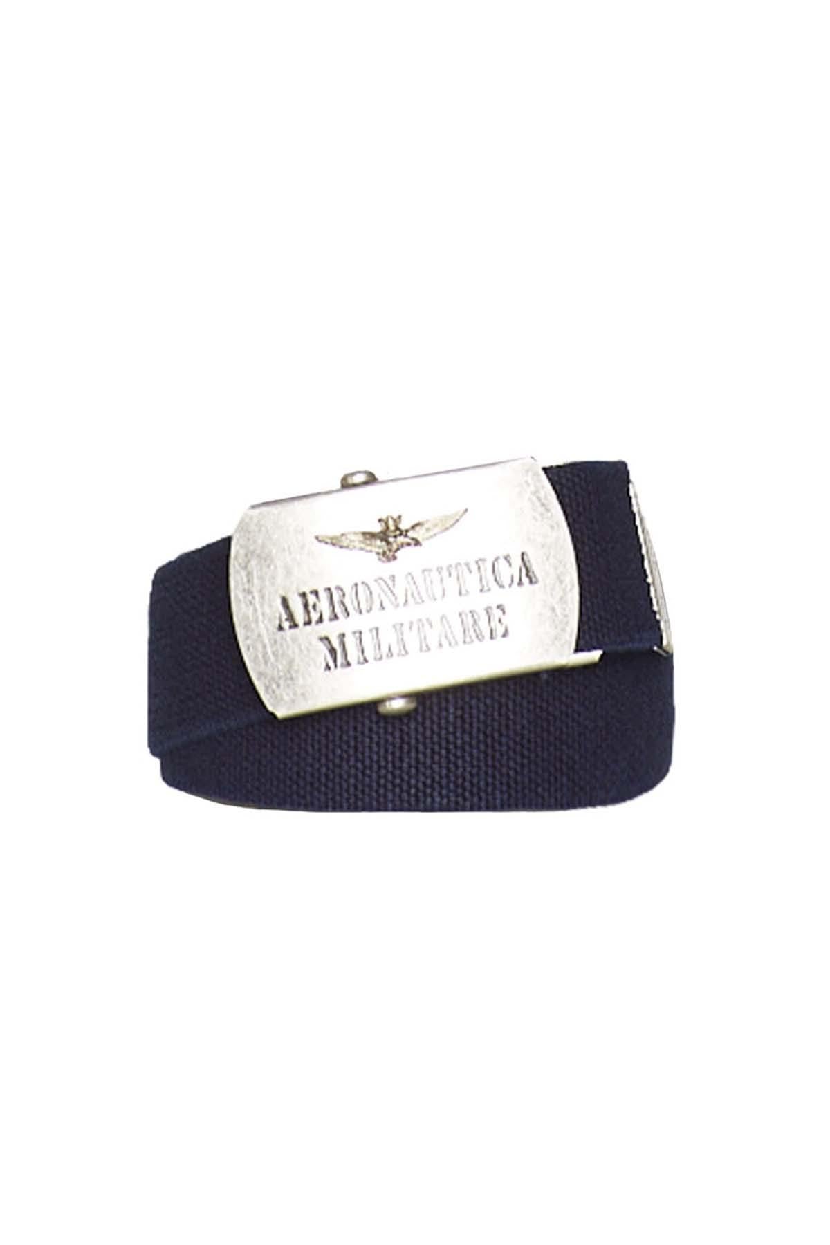 Elastic military belt with metal buckle - Image n°1