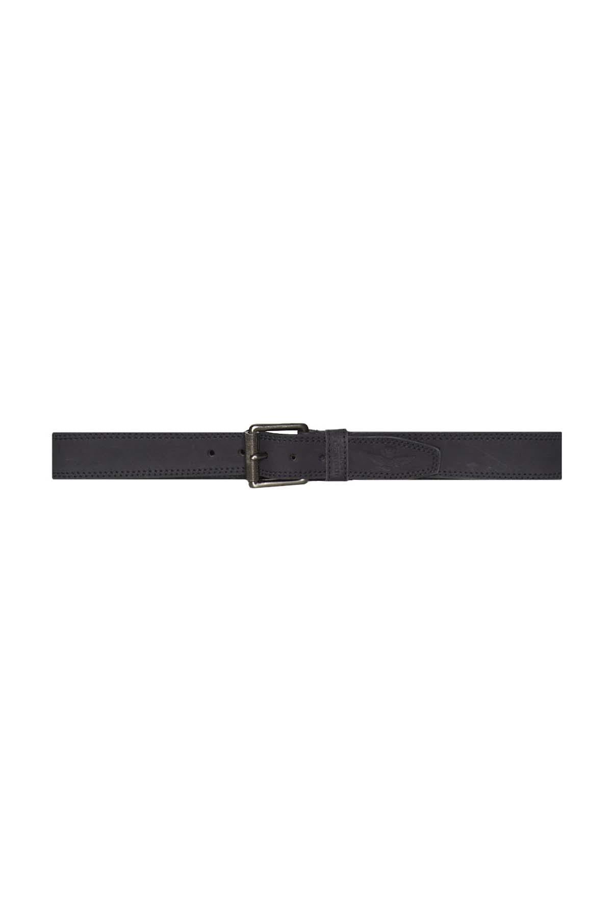 Black genuine nubuck leather belt - Image n°2